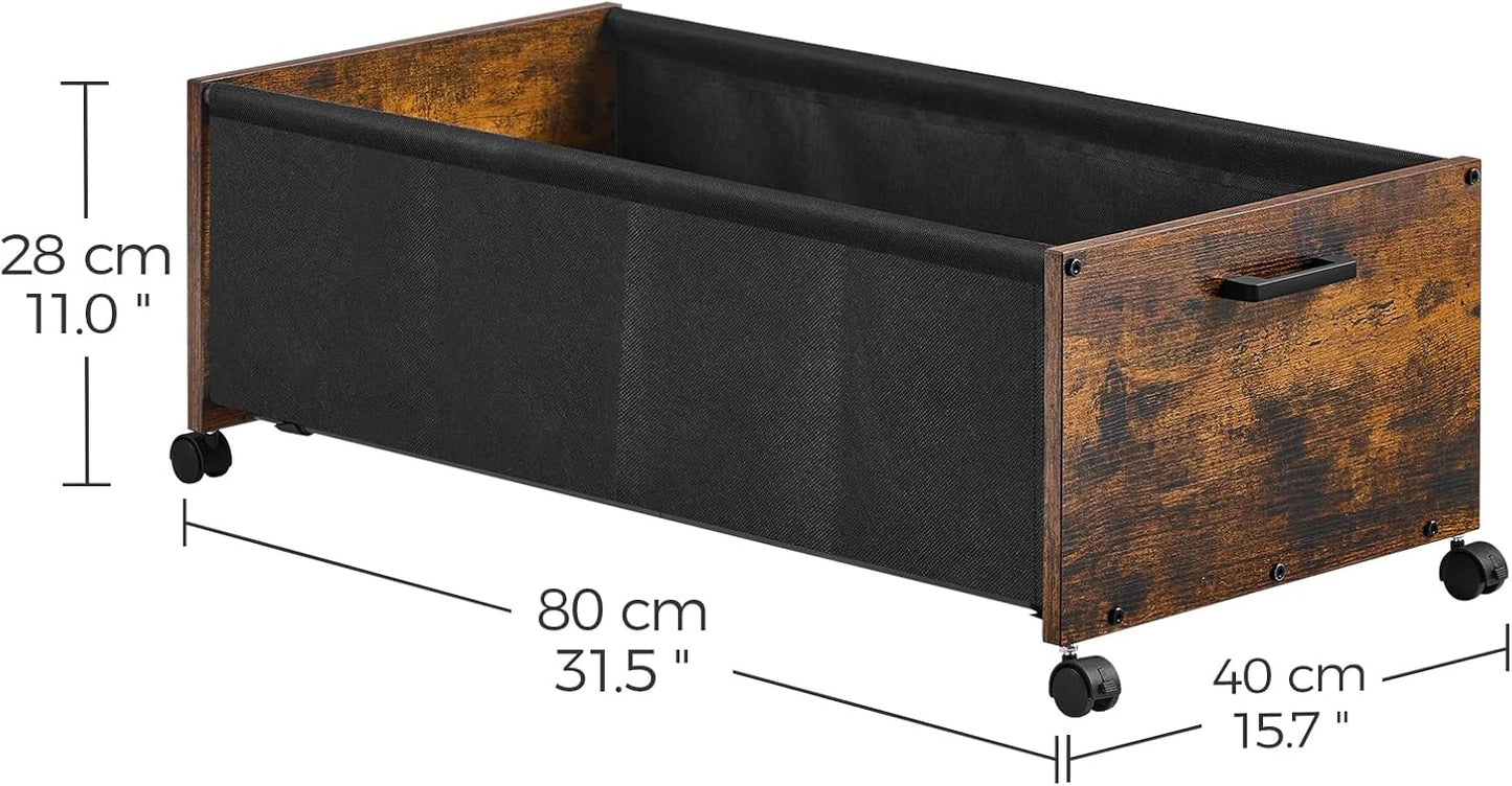 Under Bed Storage with Wheels, Under Bed Storage Containers, UnderBed Drawers with Metal Frame, for Clothes Shoes Blanket