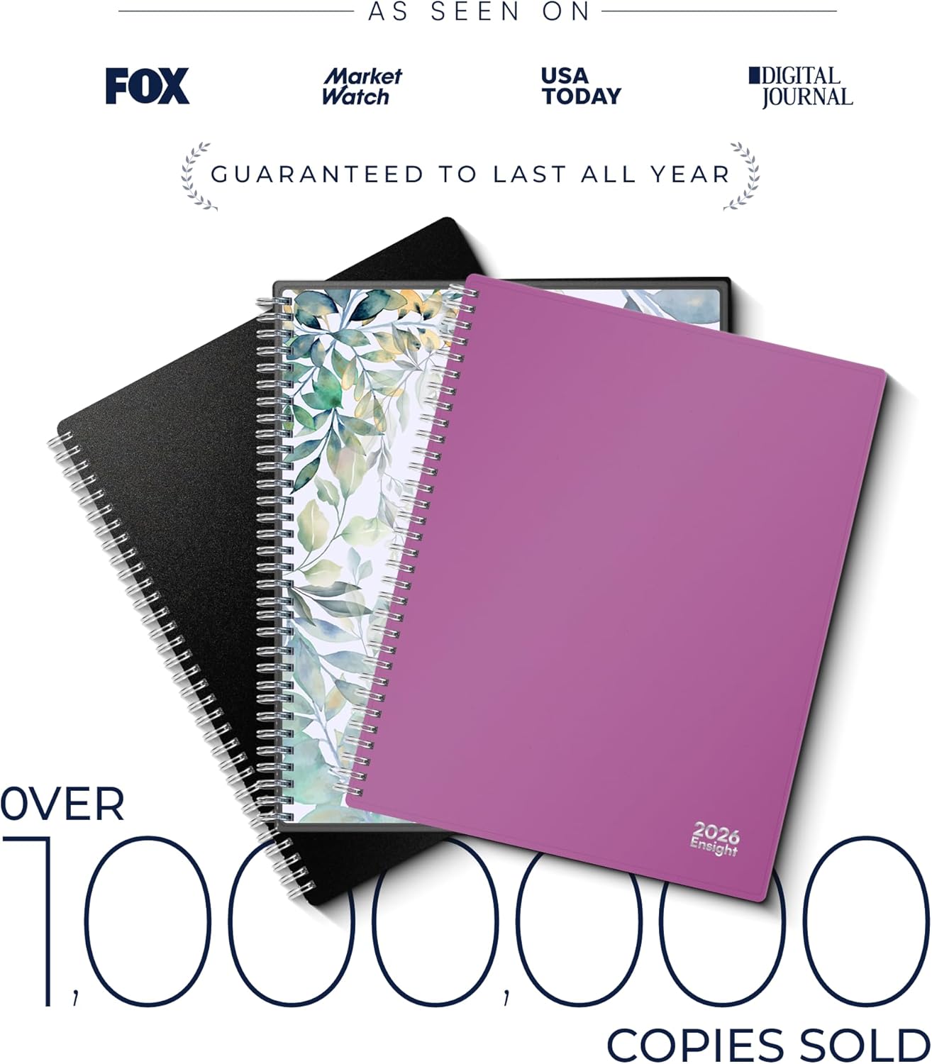 Ensight 2026 Appointment Book and Planner 6.5" x 8.5" Large Hourly Weekly Daily Schedule Book with Tabs, 30 Minute Time Slots, Magenta Calendar Organizer Jan 2026–Dec 2026 Appointment Planner - Magenta