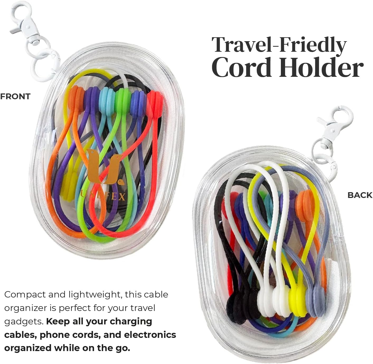 Magnetic Cable Management Organizer | 12 Pack Reusable Cable Ties & Cord Holder with Magnetic Clips | Silicone Cable Ties & Cord Keeper for Smart Home Gadgets, Assorted Colors