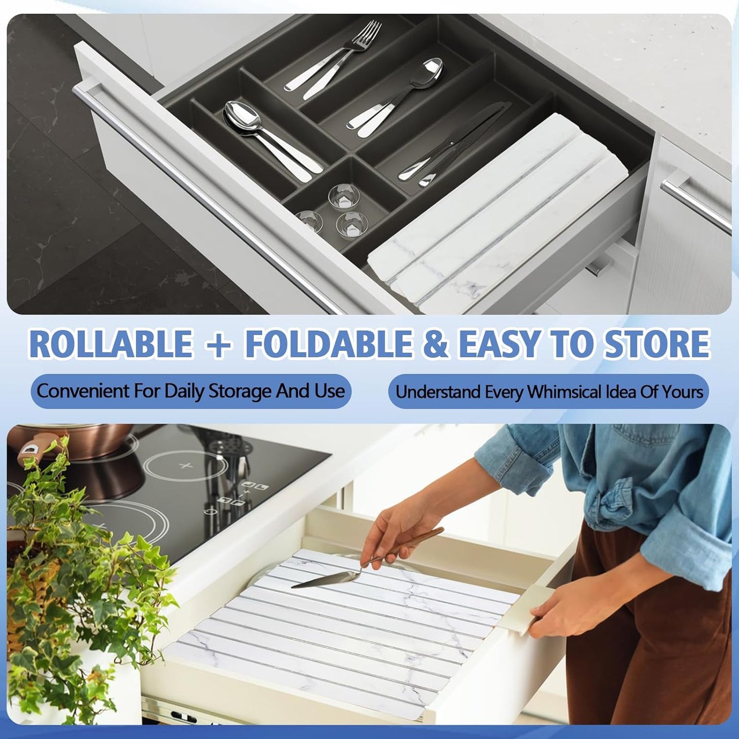 Stone Dish Drying Mat for Kitchen Counter, 24×16" Diatomaceous Earth Drying Stone Mat, Foldable Quick Dry Kitchen Stone Mat for Countertops, Bathroom, Sink & Home Decor, Marble