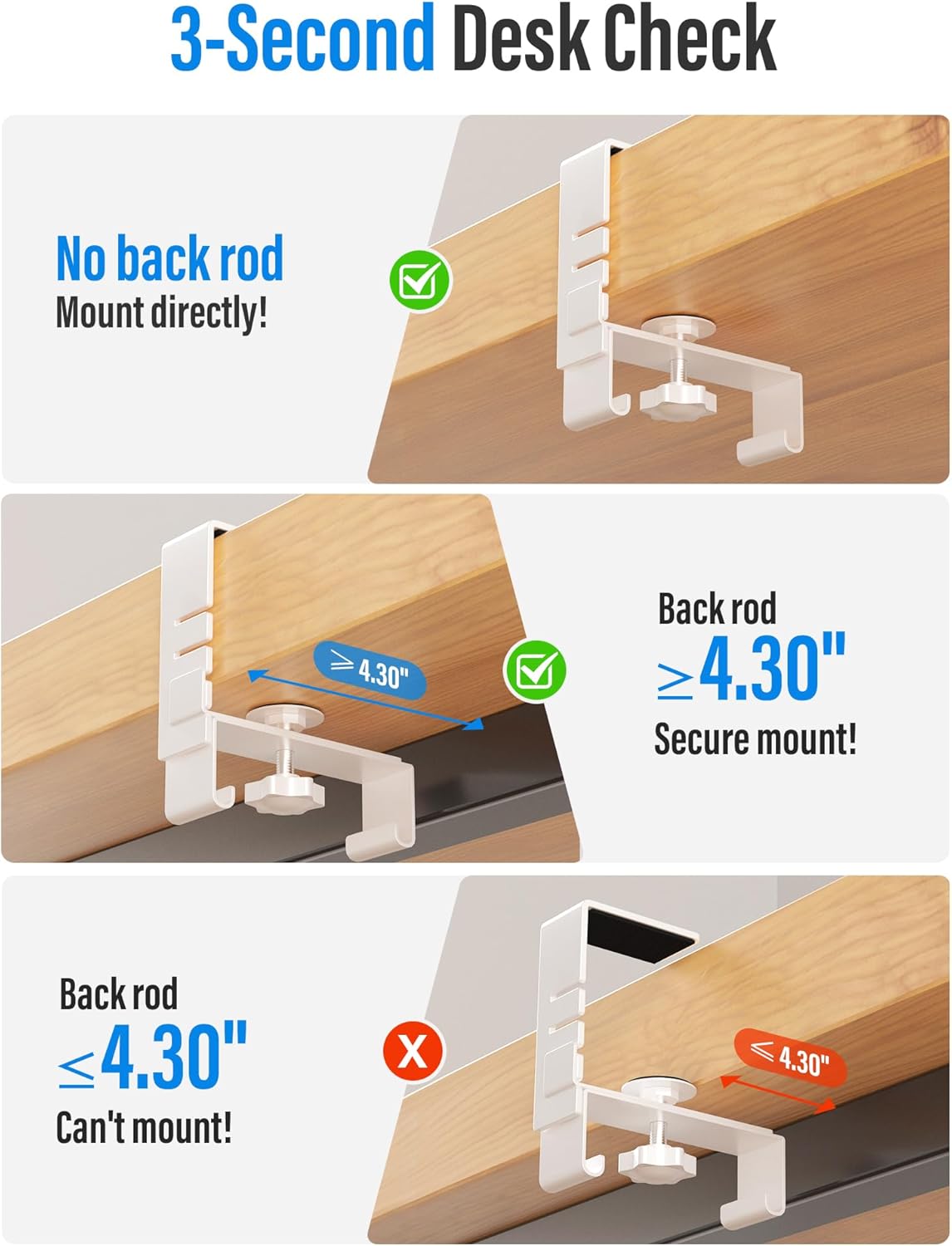 [Upgraded] Large Under Desk Cable Management Tray, Cinati Cable Management Under Desk No Drill, 28.4" Fabric Cord Hider for Wire Organizer, Cord Organizer for Office, Home - Supports Up to 30lbs White