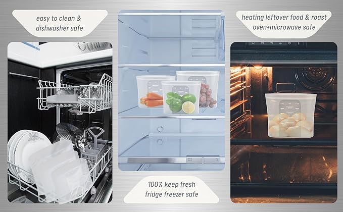 Platinum Silicone Food Storage Bag Reusable Silicone Freeze Bag Snack Bag, Wide Base Stand-up, White Translucent, 3pcs BPA Free Freezeable Microwaveable Dishwasher, Christmas Gift