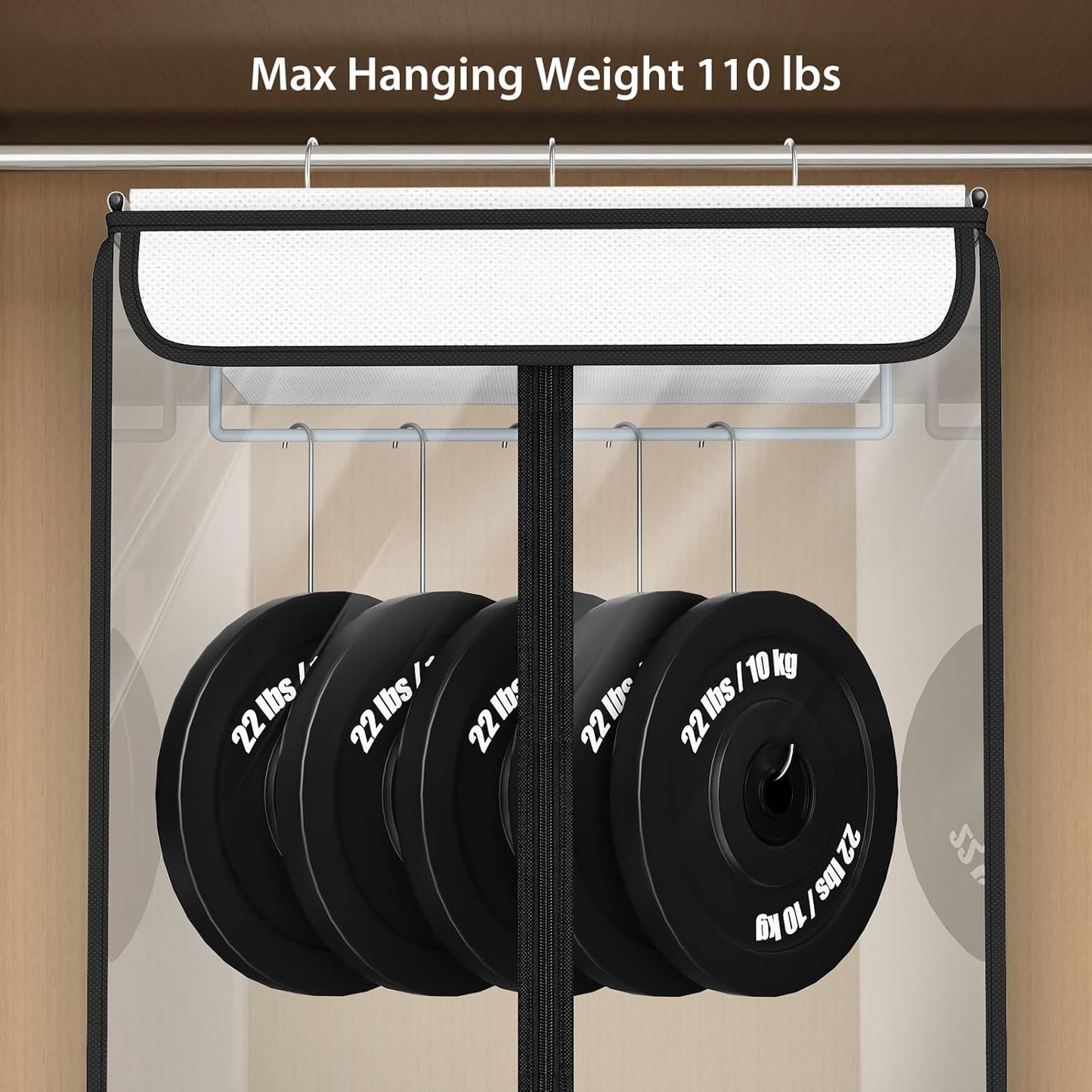 Univivi Clear Garment Bags for Hanging Clothes, 2 Pack Large Clothes Bags for Closet Storage, Premium Hanging Garment Storage Bag for Suits, Coats, Dresses, 54" (Clear)