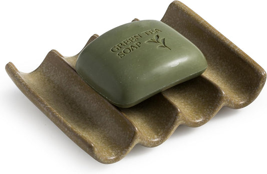 Soap Dish Bar Sponge Soap Holder for Shower, Self Draining Water Soap Saver Keeper for Bathroom and Kitchen, Yellow