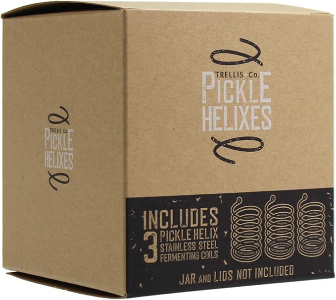 Stainless Steel PickleHelix Coils, Fermentation Weights | 3 Pack | for Wide Mouth Mason Jar Fermenting | Best Way to Hold Vegetables Under Water for Fermentation