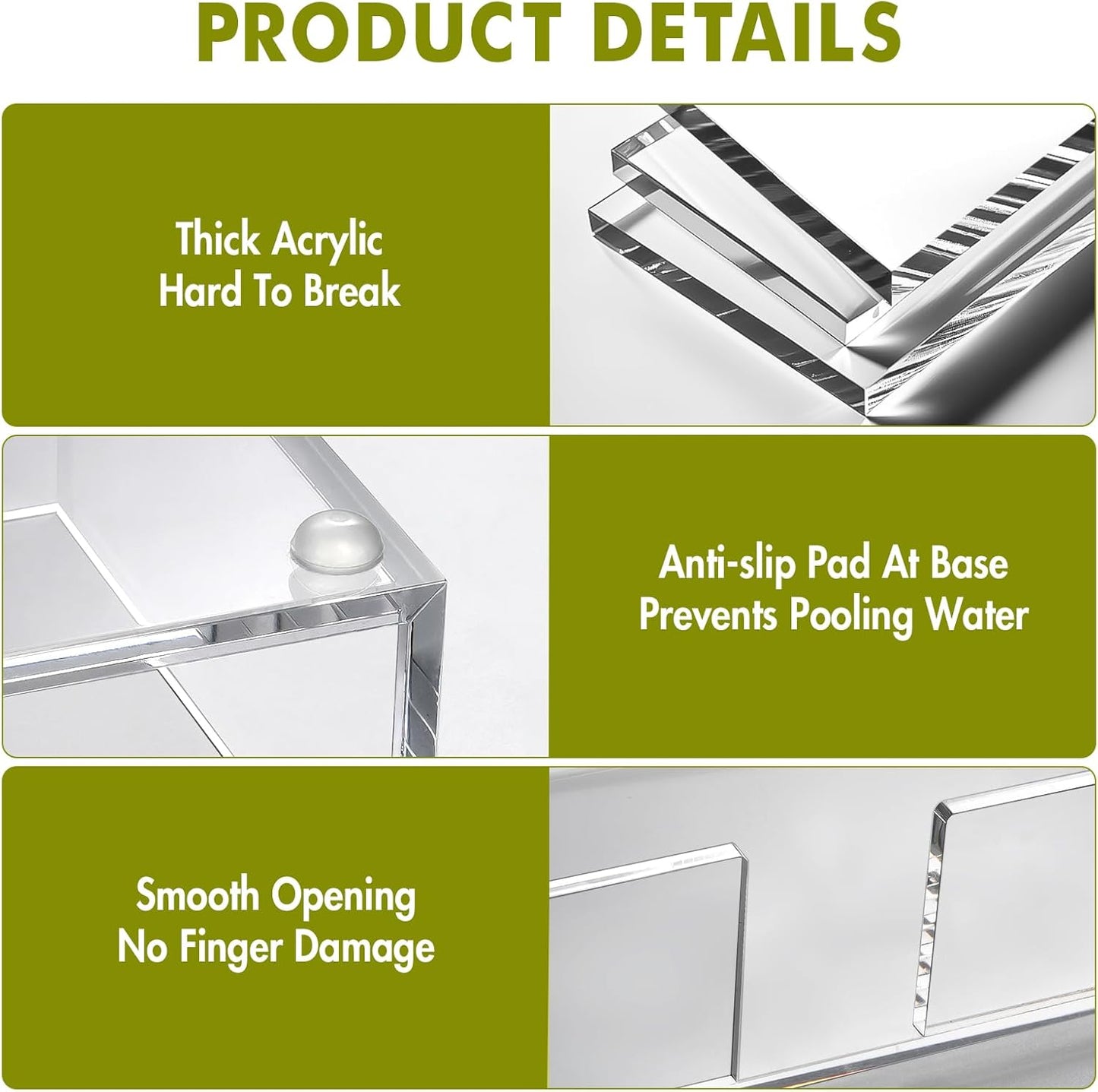 Acrylic Guest Towel Holder Tray for Bathroom, Clear Counter Rectangular Bathroom Napkin Holder for Ktichen, Modern Disposable Hand Towel Holder Tray for Home, Bar, Hotel, Office