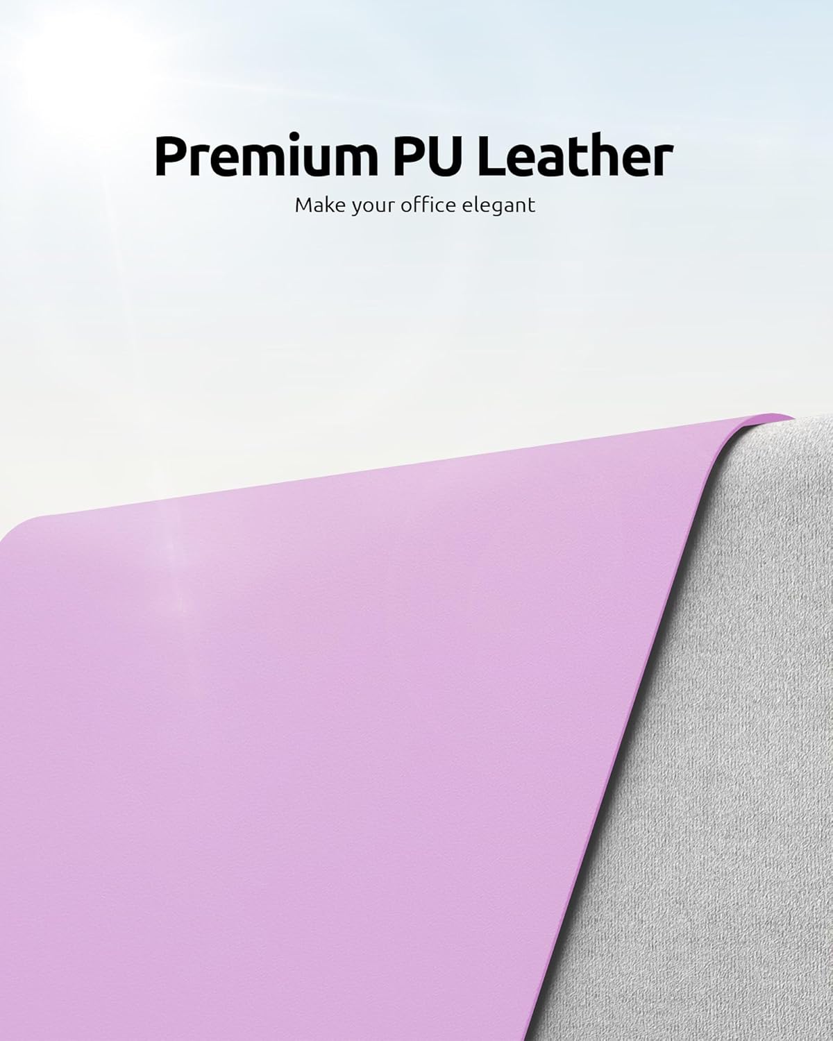 YSAGi Leather Desk Pad Protector, Office Desk Mat, Large Mouse Pad, Non-Slip PU Leather Desk Blotter, Laptop Desk Pad, Waterproof Desk Writing Pad for Office and Home (Taro Purple, 23.6" x 13.8")