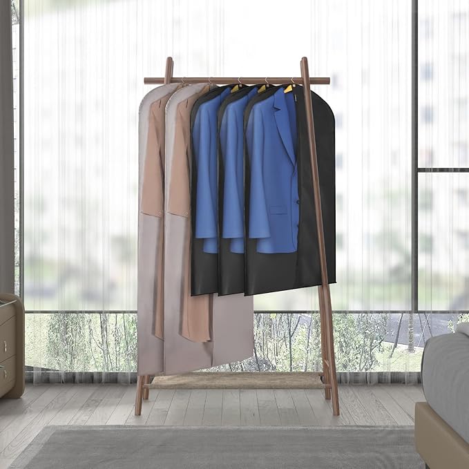 KEEGH Dress Bags for Gowns Long, 65" Dress Garment Bags for Hanging Clothes, Dress Covers Dress Bags for Closet Storage, Long Garment Bags for Dresses, Gowns with Big Clear Window, 6Pack, Grey