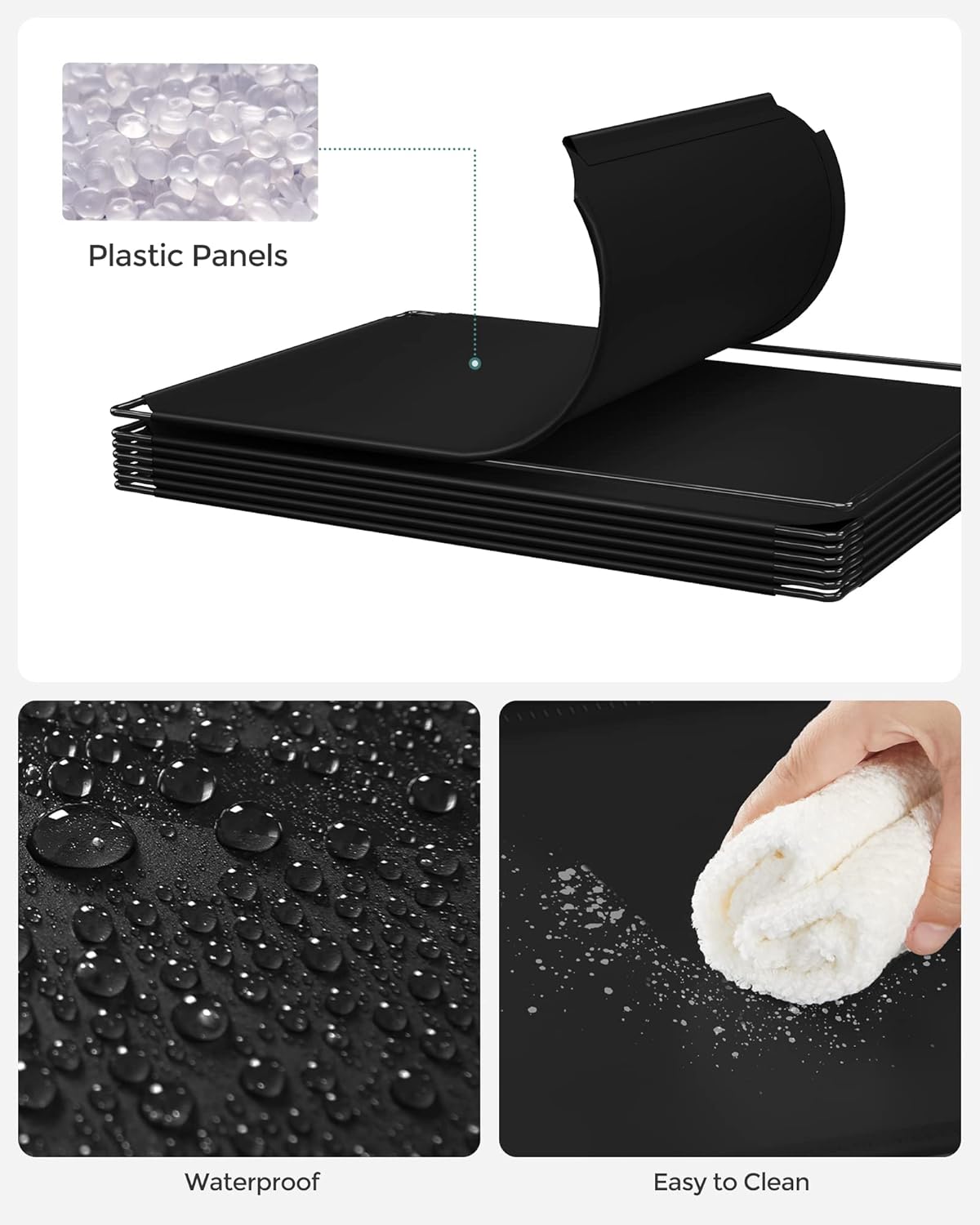 SONGMICS Cube Storage Organizer, Set of 16 Plastic Cubes, Closet Organizers and Storage, Room Organization, Bedroom Living Room, 12.2 x 48.4 x 48.4 Inches, Black ULPC44BK