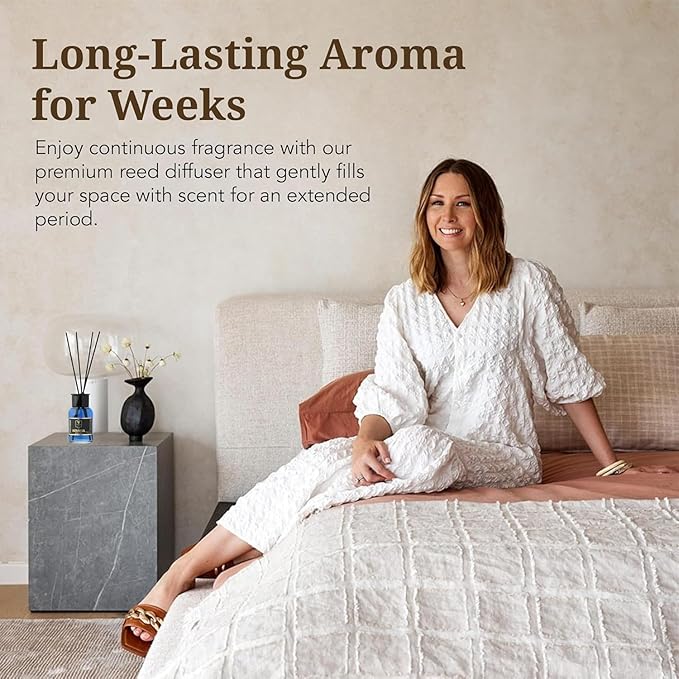 Reed Diffuser Set with Sticks for Home – Bathroom, Bedroom & Office Aromatherapy – Long Lasting Scented Oil Diffuser with Sticks – Luxury Room Fragrance Diffuser 55ml,1.7 fl oz (Istanbul Pack 3)