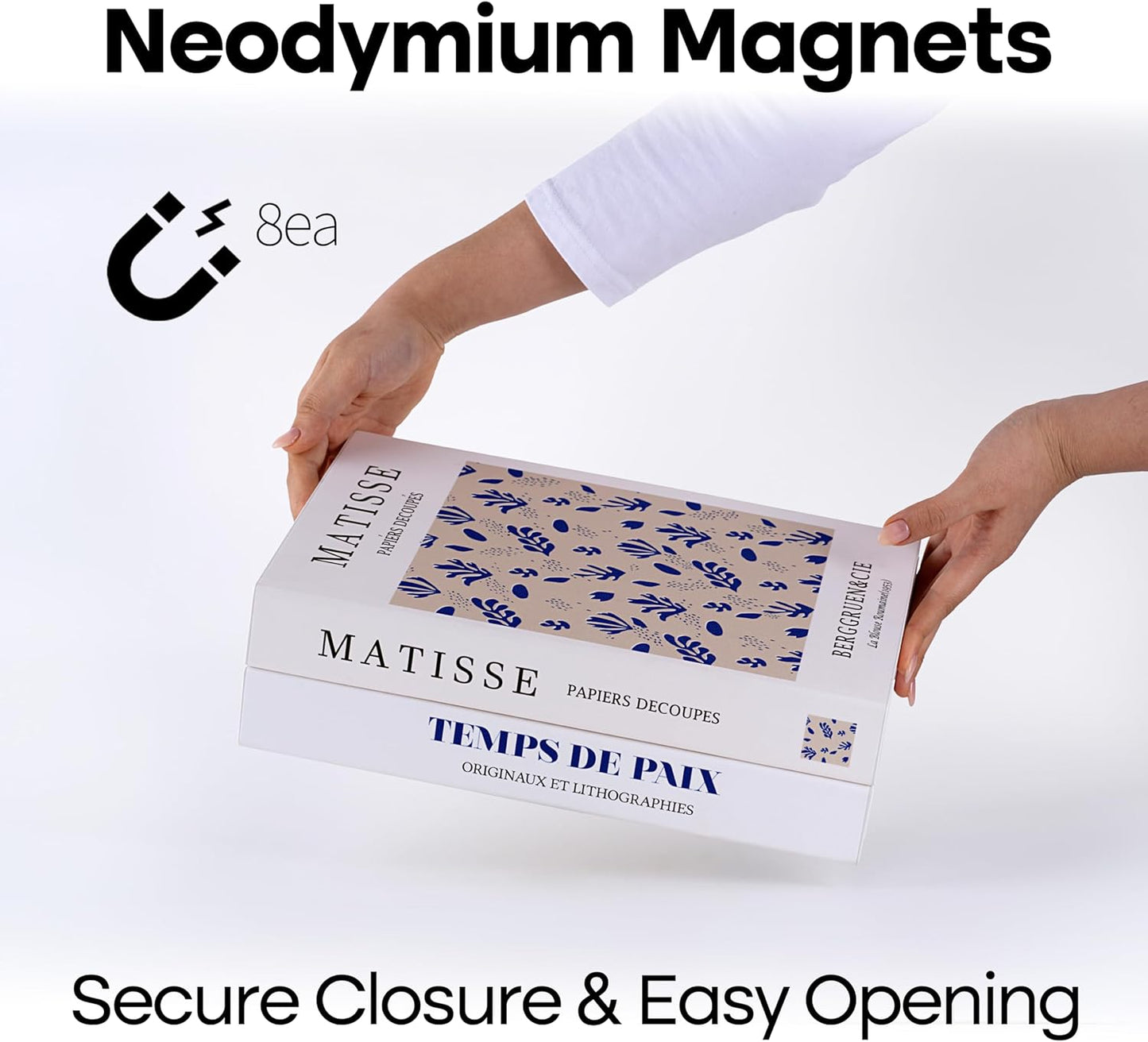 Book Shape Decorative Cable Management Box - Expandable Cable Organizer Box with Magnetic Closure for Home & Office (LoveFinds, Large)