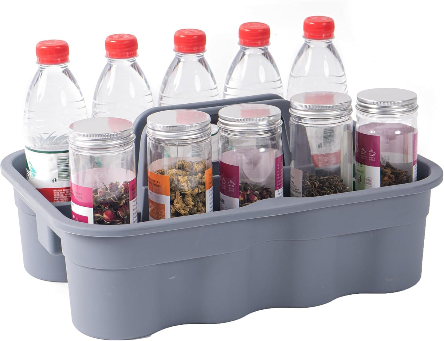 Matthew 3 Pack Large Plastic Tote Tool & Deluxe Supply Cleaning Caddy with Handle Portable Shower Basket Storage Caddy for Cleaning Products,Take-Out Drink,Bathrooms - Gray