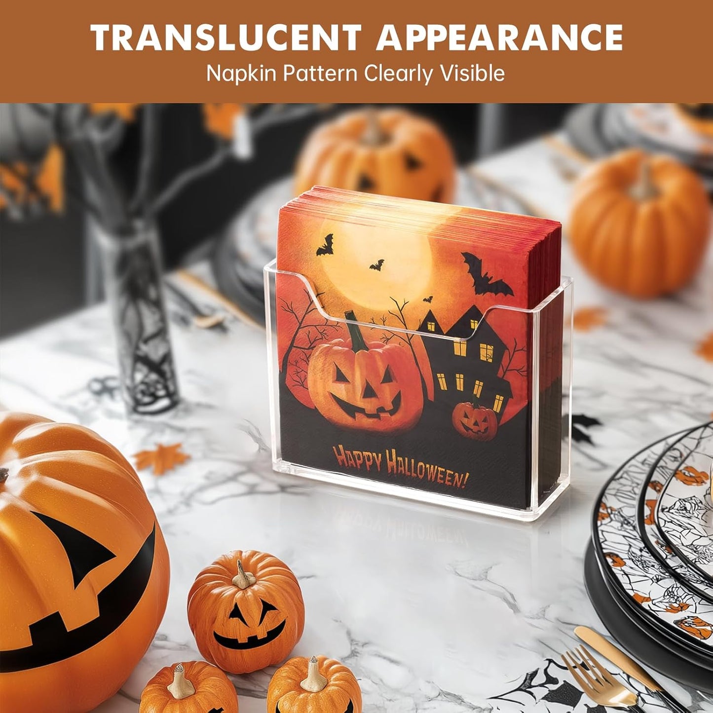 Acrylic Napkin Holder for Table, Clear Plastic Vertical Napkins Holders, Modern Square Paper Napkin Holders for Kitchen, Dinner Table Guest Napkin Holder for Home, Hotel, Restaurant, Bar