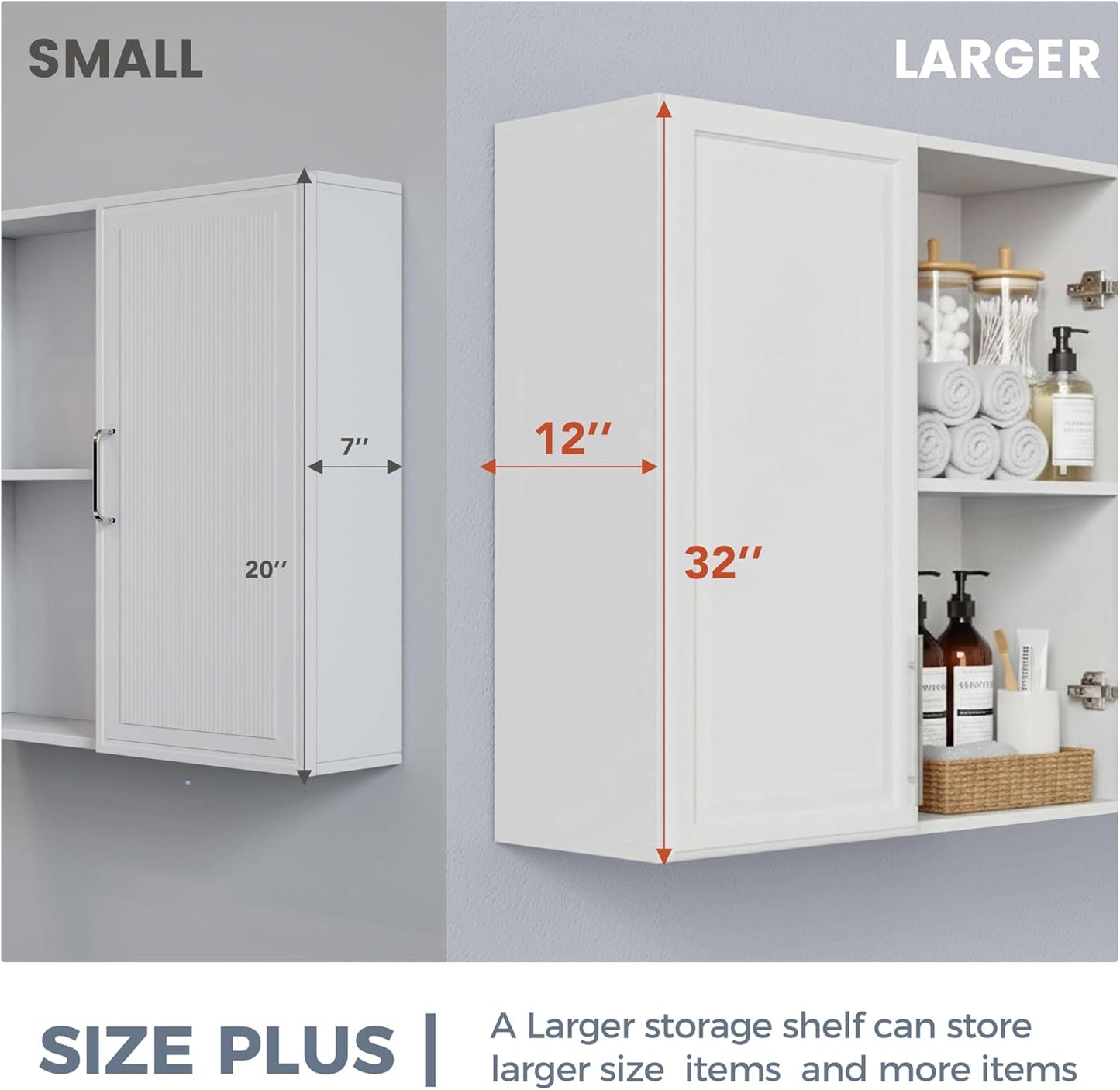 Laundry Room Wall Cabinet with Adjustable Shelf,Wall Mounted Kitchen Cabinets with Two Shaker Doors,Upper Storage for Laundry Room, Bathroom, Kitchen 30”W X 12" D X32 H