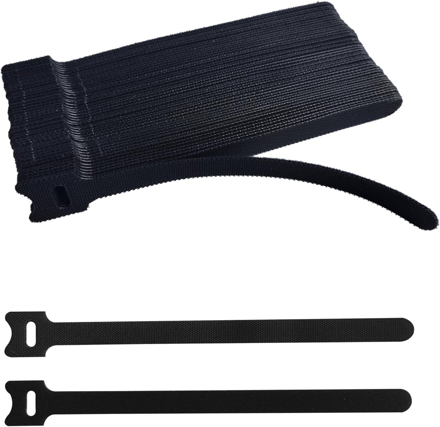 56 PCS 8 Inches Black Reusable Cable Ties, Adjustable Cord Straps, Cable Organizer, Cord Wrap and Hook Loop Cords Management