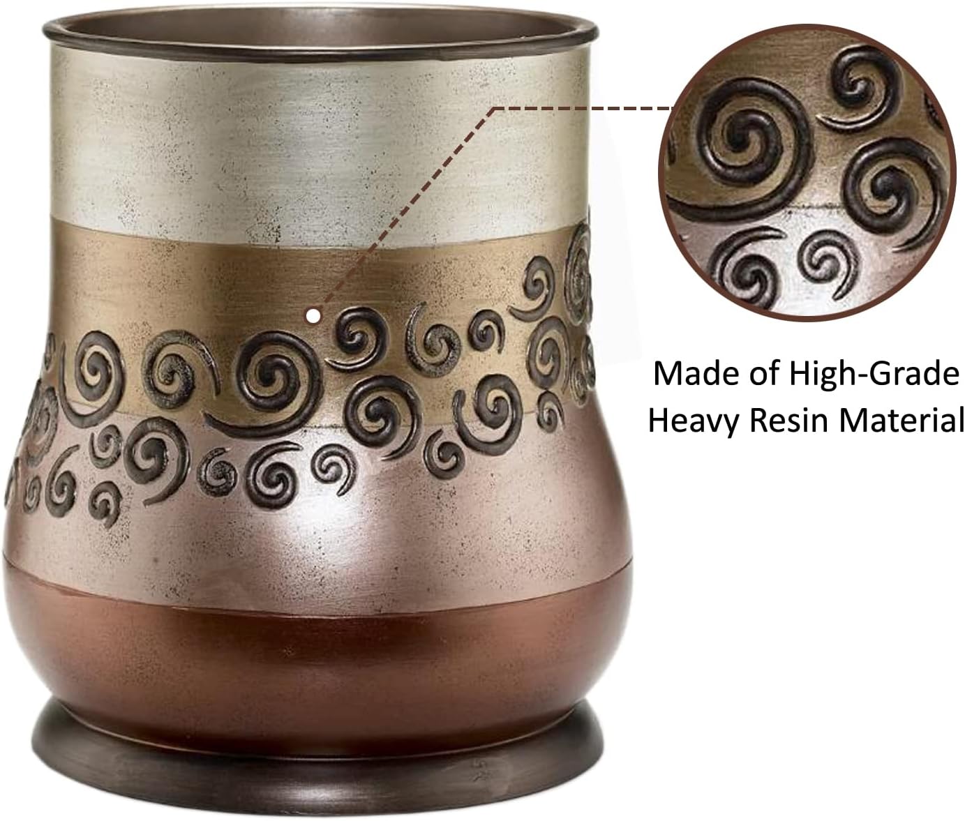 Zahari Home 2pc Miramar Bathroom Set Waste Basket & Tissue Cover Modern Classic Decor Stylish Unique Design Beautiful Multi Color Bathroom Accessories Set