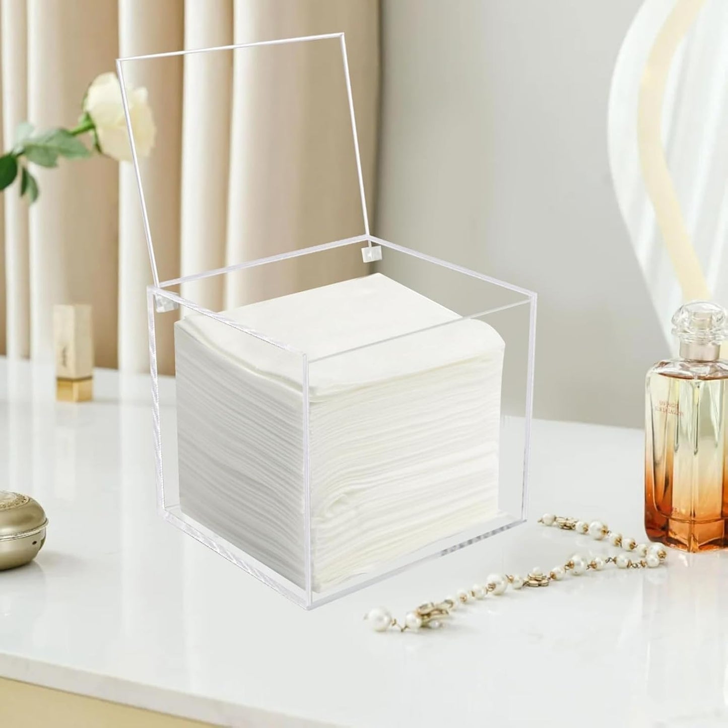 KissYou Acrylic Box with Lid Coffee Pod Holder Organizers Storage Contanier Clear Box for House and Office Transparent Case