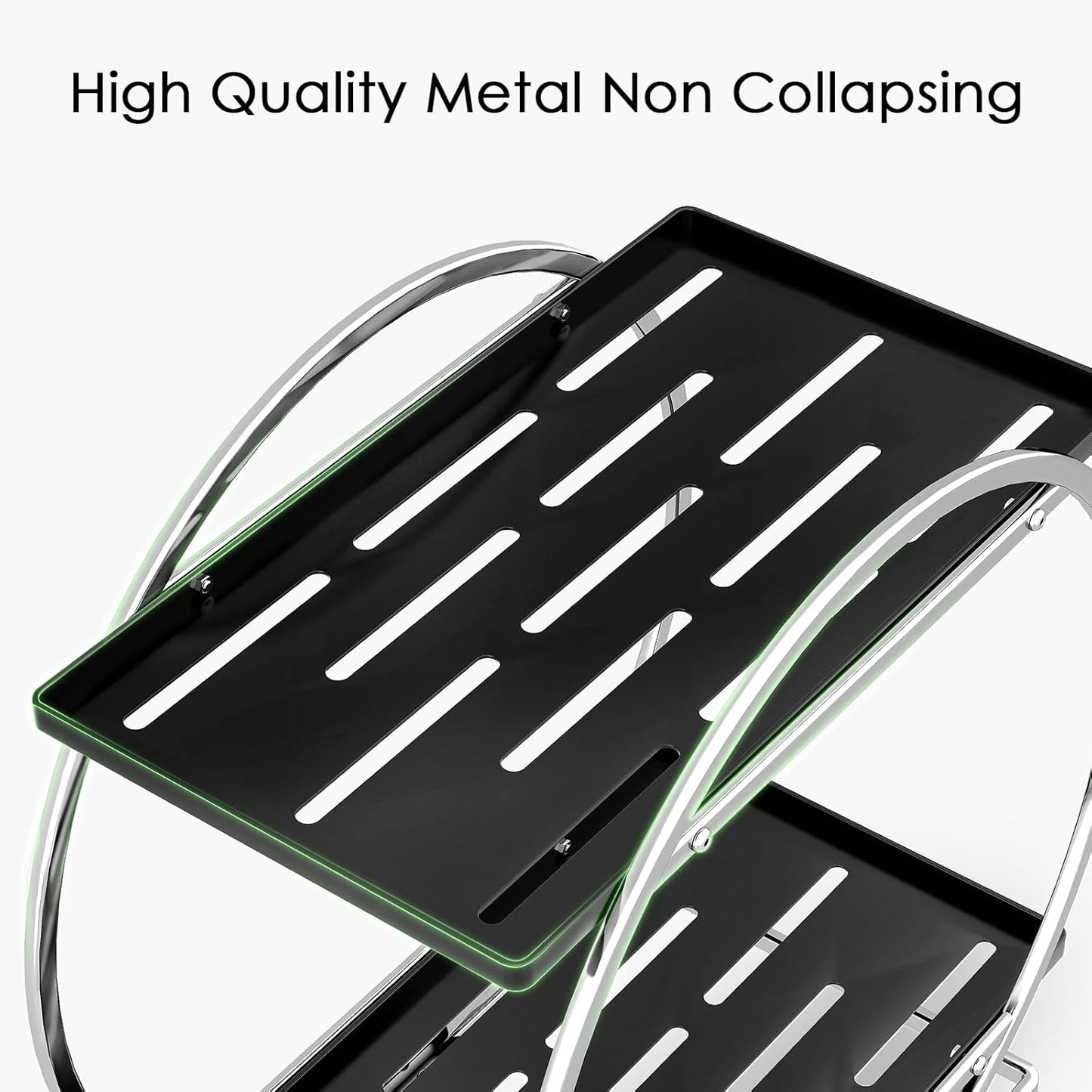 2-Tier Bathroom Organizer Countertop, Silver Black Perfume Organizer for Dresser, Multi-Purpose Makeup Organizer, Large Cosmetic Skincare Organizers, Exquisite Vanity Storage, Ideal for Gift