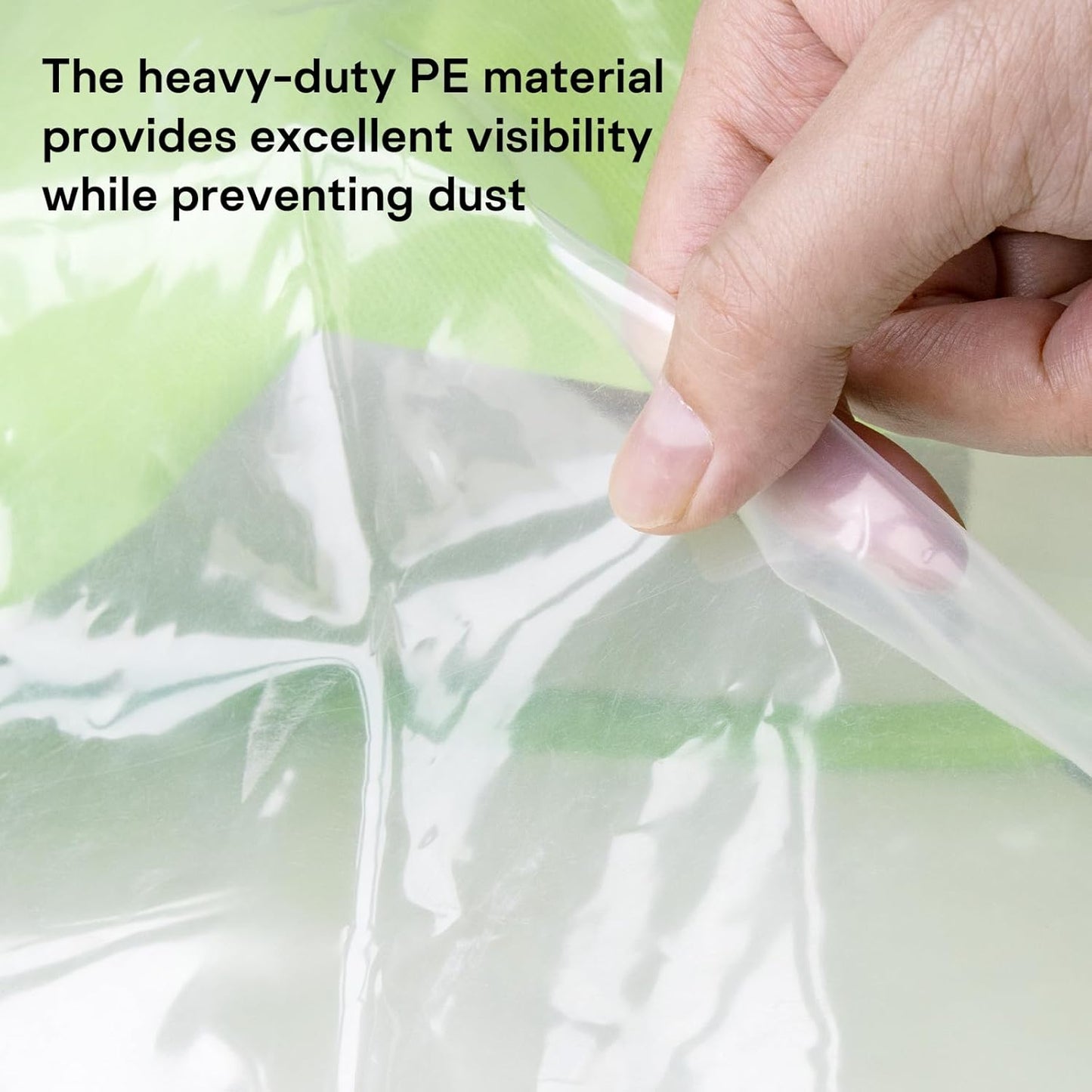 Clothes Storage Bags, Foldable Thick Fabric Blanket Storage Bags, Large Clear Window & Carry Handles, Great for Clothes, Blankets, Closets, Pillows, Toys (Green, Extra-2Pack)