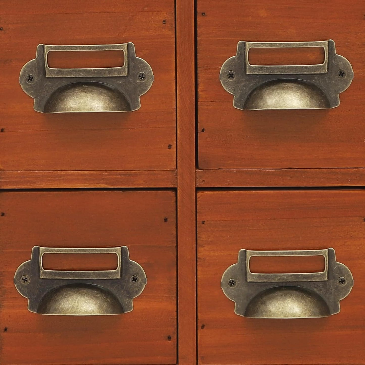 3-Tier Storage Cabinet, 12-Drawer Wooden Organizer with Metal Handles, Wooden Medicine Cabinet, Vintage Brown Solid Wood & Alloy Desktop Storage Shelf for Households, Offices (Brown)