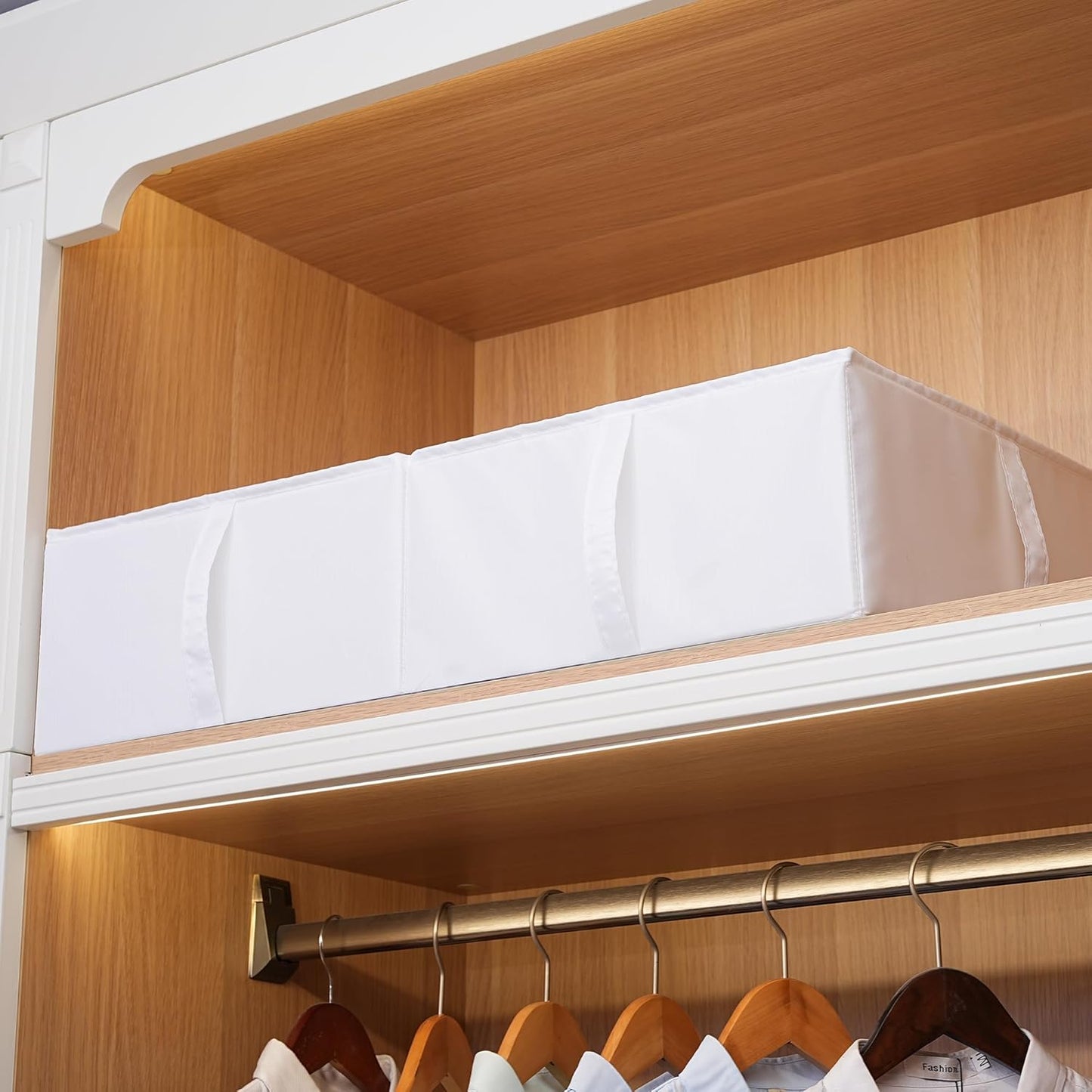 TYEERS Under Bed Storage Containers, Durable Fabric, Washable, Collapsible, Under Bed Storage Bins for Clothes, Blankets, Sheets, Shoes, 27.5x16.5x7 Inches, 6-Pack, White