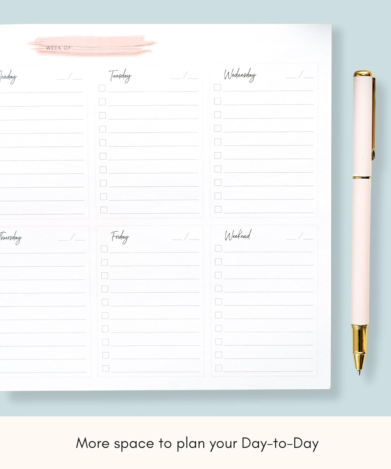 Lamare Weekly Planner Notepad – Premium Undated Weekly To Do List Notepad for School, Home & Office Desk To Do List and Productivity Planning Pad