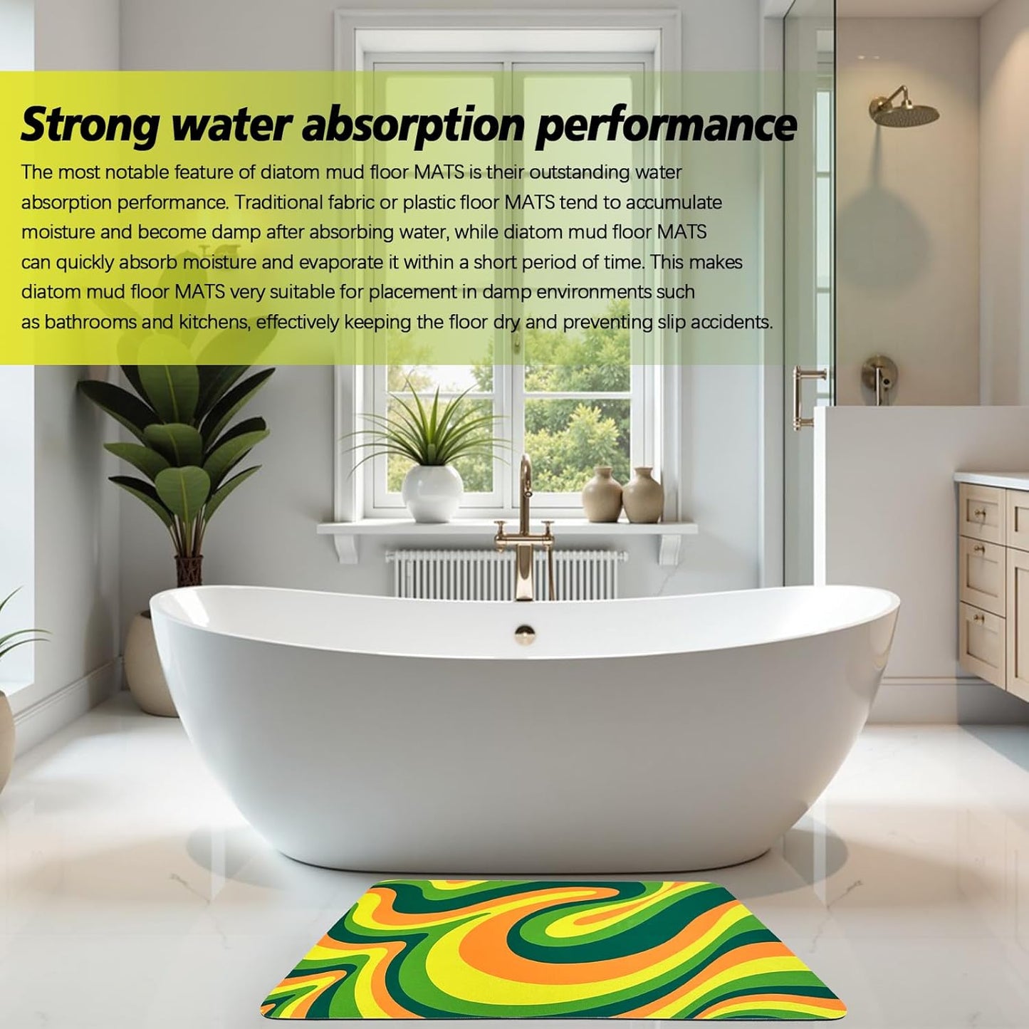 Large stone kitchen countertop drying mat, instant drying stone mat, foldable water-absorbent diatomaceous earth drying mat for kitchen plates, cups, (Geometry, 24*16)