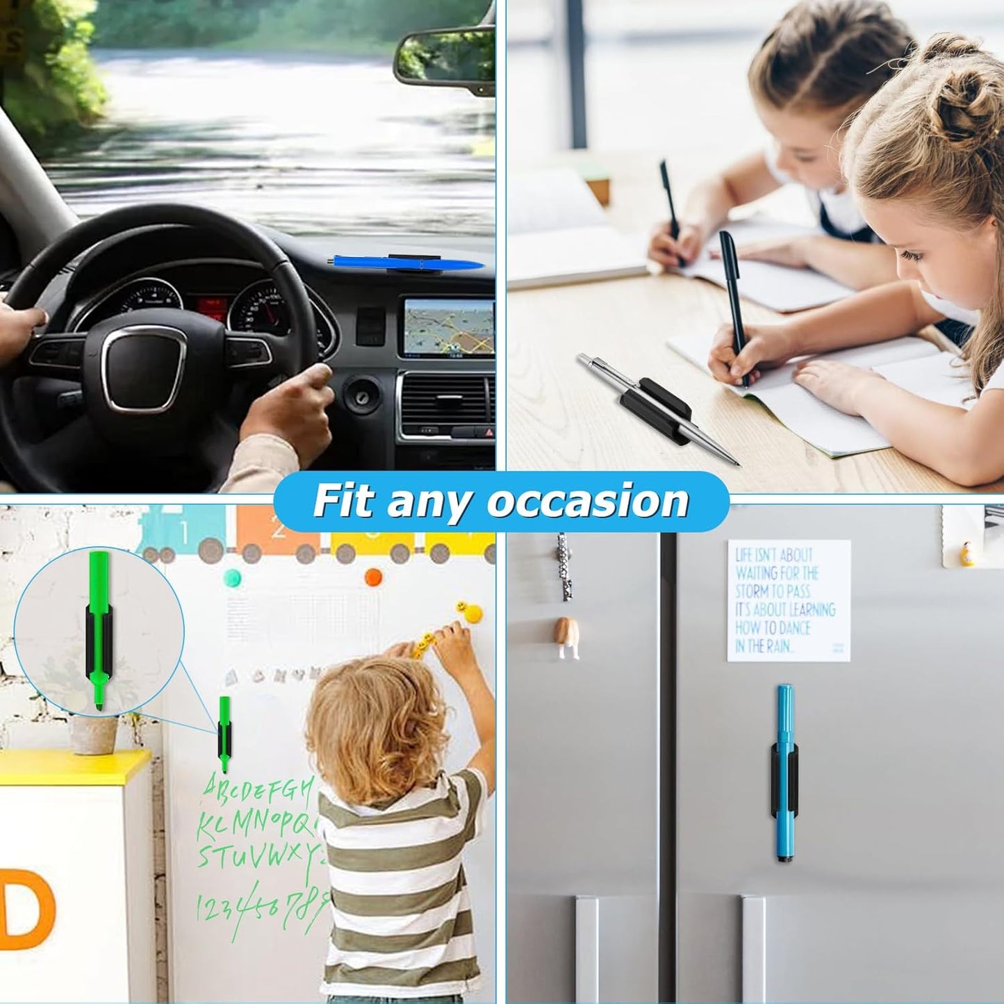 10Pack Adhesive Pen Holder for Desk, Silicone Pencil Holder for Classroom,Teacher Student Kinds Accessories, Office Desk Accessories