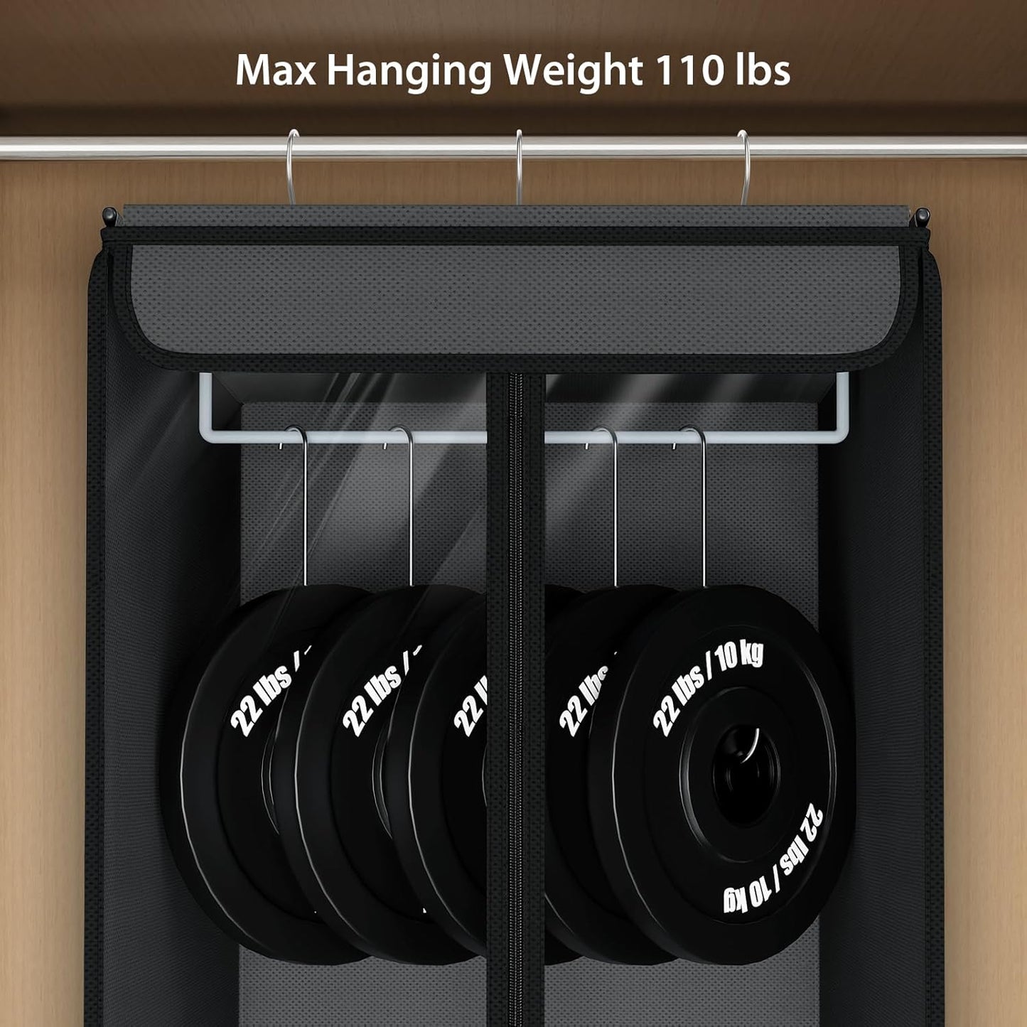 Univivi Garment Bags for Hanging Clothes, Large Clothes Storage Bags Closet Organizer with Clear Window, Premium Hanging Garment Storage Bag for Suits, Coats, Dresses, 54", 2 Pack (Dark Grey)