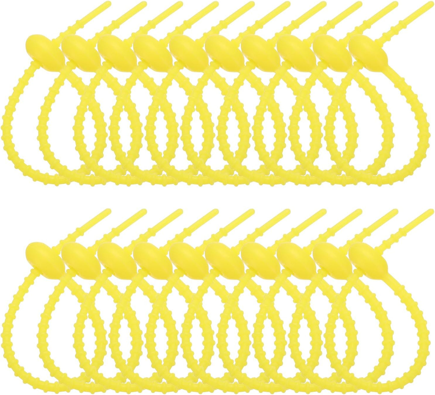 PATIKIL 6 Inch Silicone Cable Ties, 20pcs Rubber Reusable Twist Zip Ties Organizer for Home Office Kitchen Food bags Wires Adjustable Bag Clip, Fluorescent Yellow