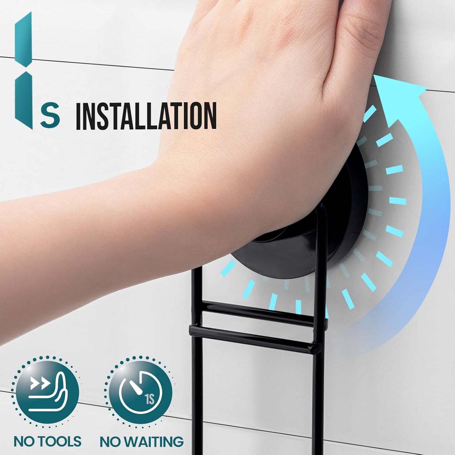 TAILI Double Layer Soap Holder, Drill-Free Bar Soap Dish Tray Suction Cup, Draining for Shower Wall, Bath Storage, Rustproof Stainless Steel Sponge Holder for Tub, Kitchen, Black