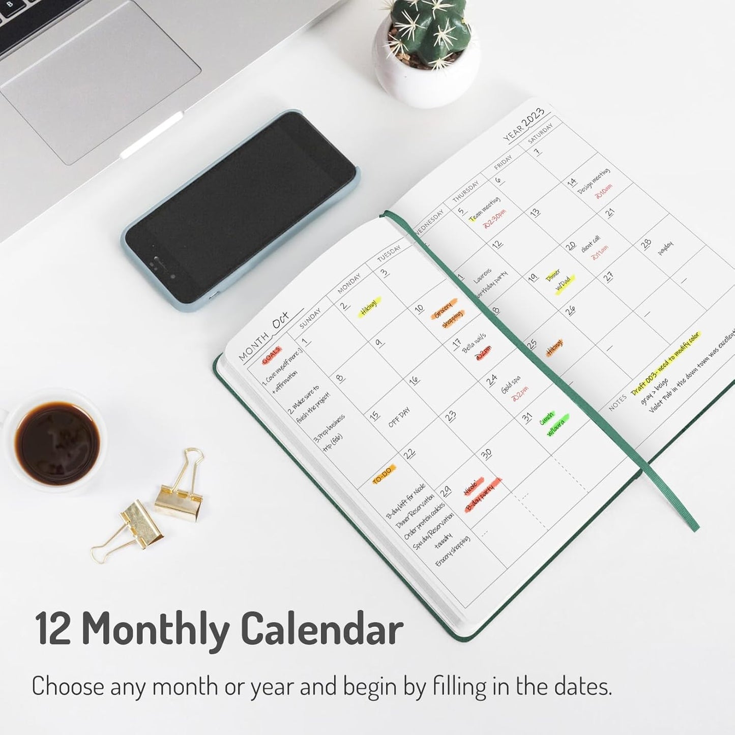 366 Days 2025 Planner, Forvencer Daily Weekly and Monthly Planner 2025 Academic Year, Durable Hardcover Agenda Planner for Work, School, Home, Start Anytime, A5(5.8'' x 8.3''), Orange