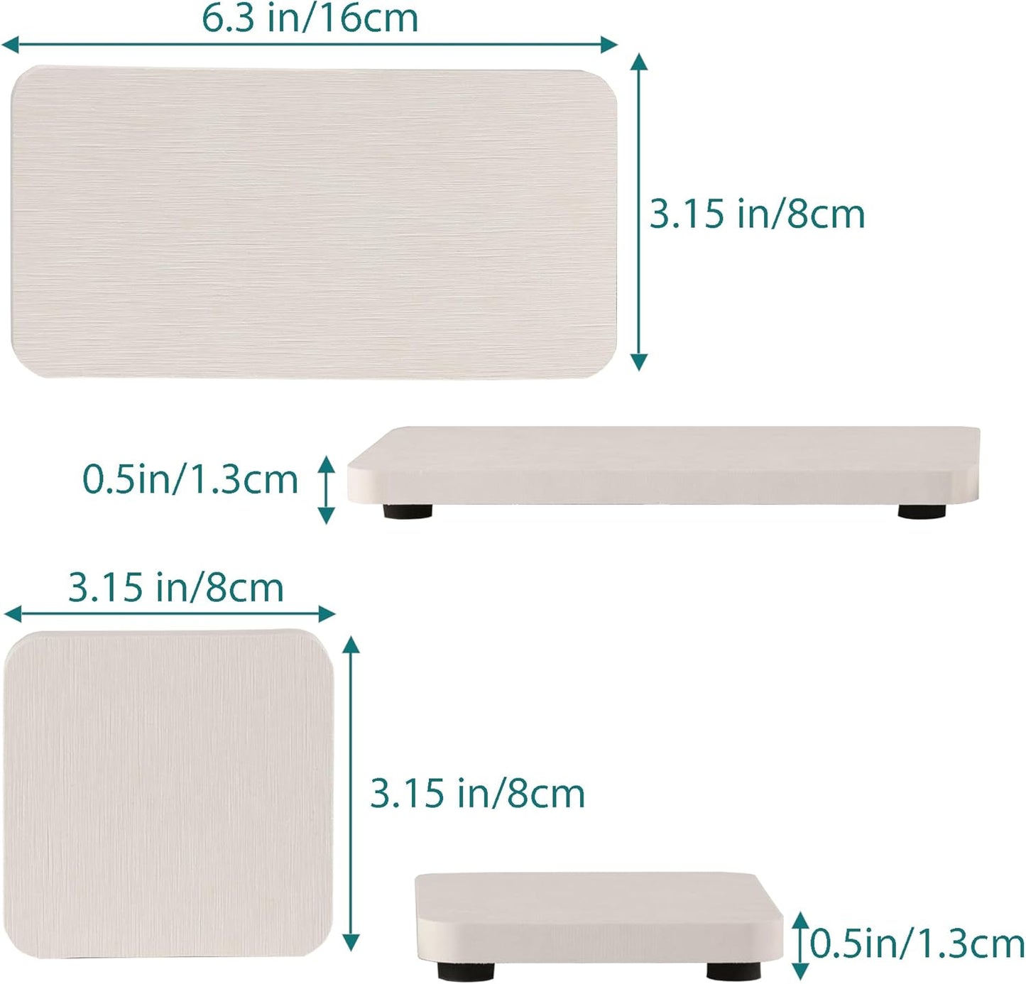 Set of 4 Water Absorbent Stone Trays, Kitchen/Bathroom Soap Dish, Instant Dry Sink Organizers Used for Hand Soap & Plants & Toiletries in The Modern Home