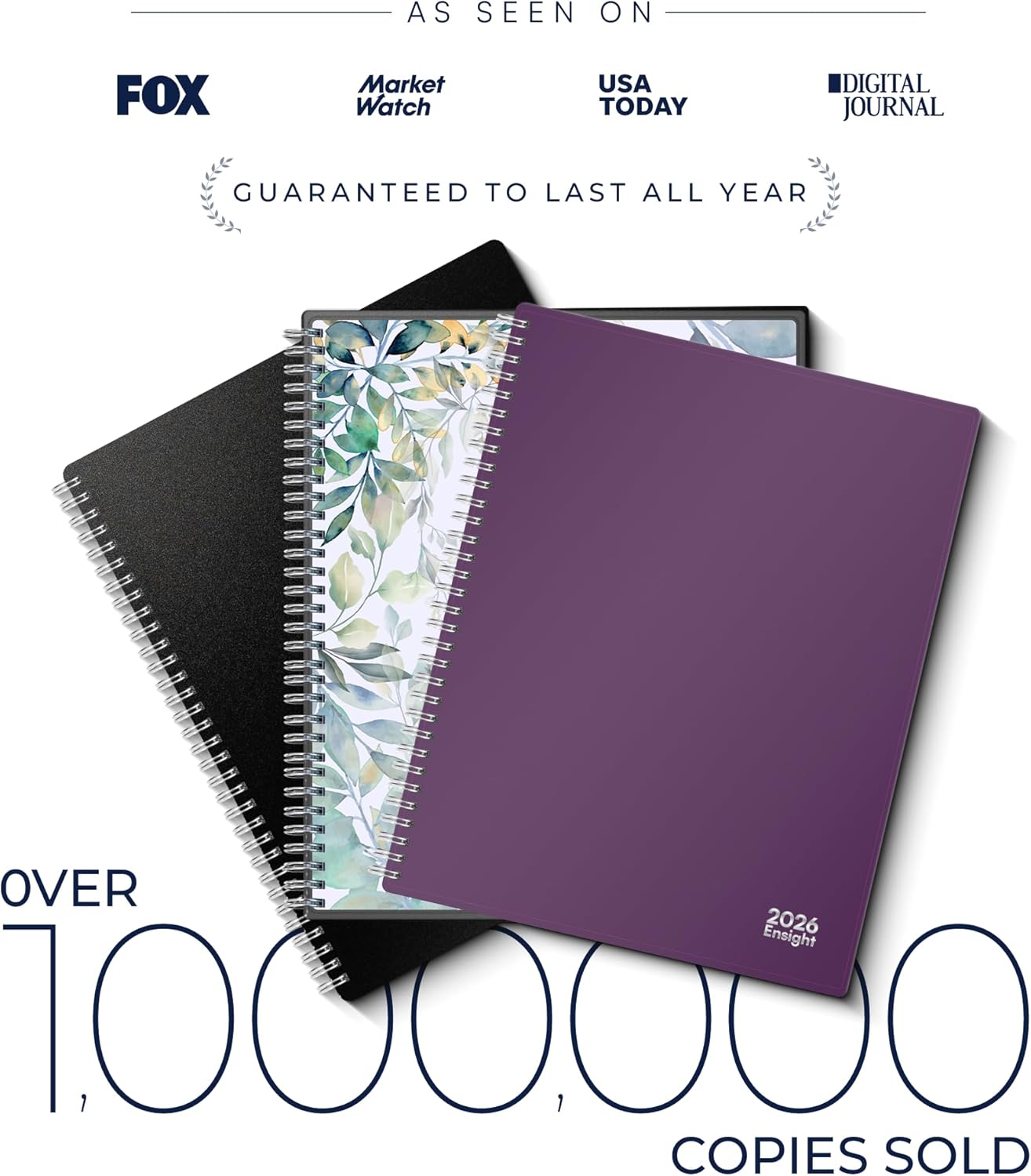 Ensight 2026 Appointment Book and Planner 6.5" x 8.5" Large Hourly Weekly Daily Schedule Book with Tabs, 30 Minute Time Slots, Purple Calendar Organizer Jan 2026–Dec 2026 Appointment Planner - Purple