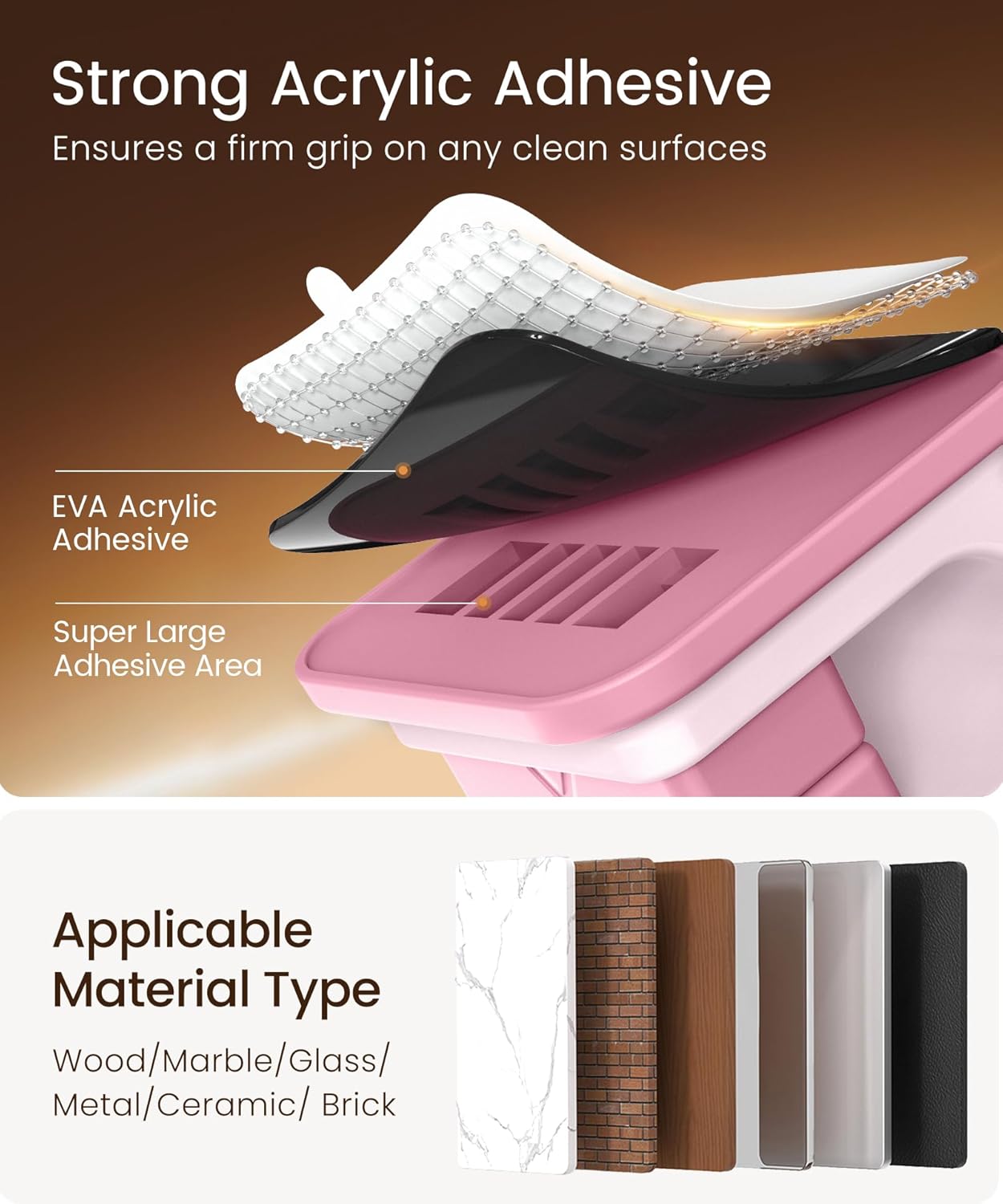 6 Pack Magnetic Cable Clips, Glow in The Dark Cable Holders, GolbinBox Cord Organizer with Shockproof Silicone, Fits up to 8mm Adhesive Cord Clips for Desk, Wall, Nightstand, Car, Home, Office, Pink