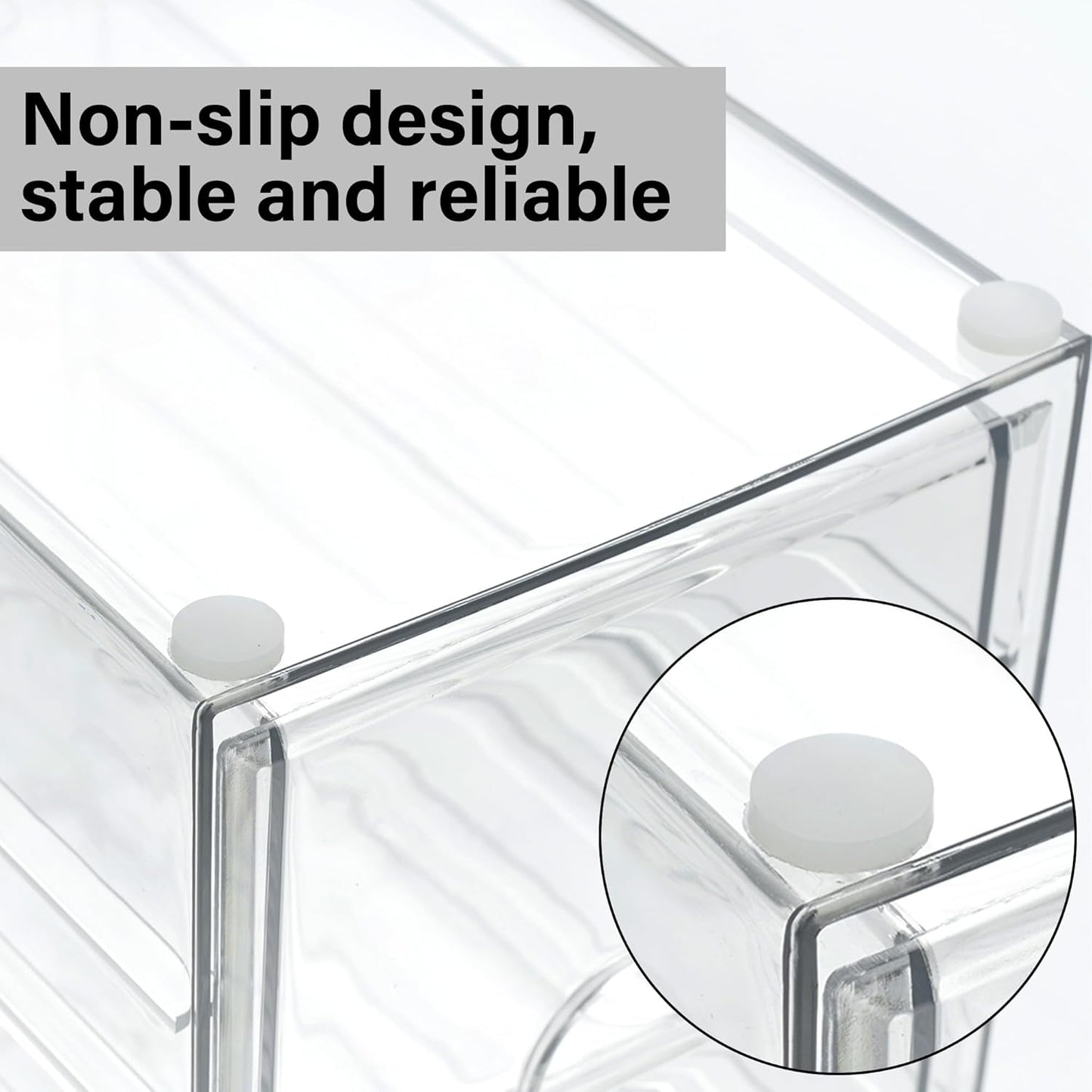 Prsildan Acrylic Drawer Makeup Organizer with 3 Drawers, Clear Stackable Storage for Baby Bottles, Craft, Jewelry & Hair Accessories, Multi-Use for Vanity, Countertop, Office Desk Organization