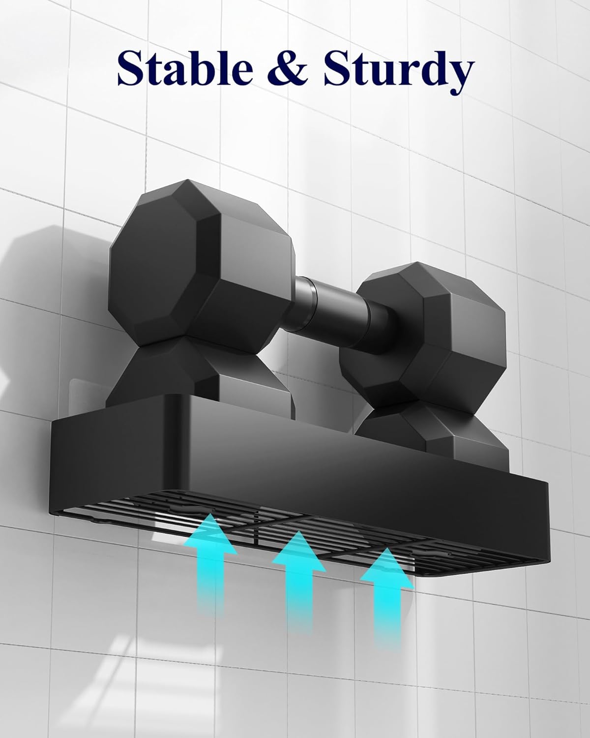 Kitsure Shower Caddy - 2 Pack Adhesive Shower Organizer, Rustproof Metal Shelves, No-Drill Bathroom Organizers and Storage, Black, XX-Large