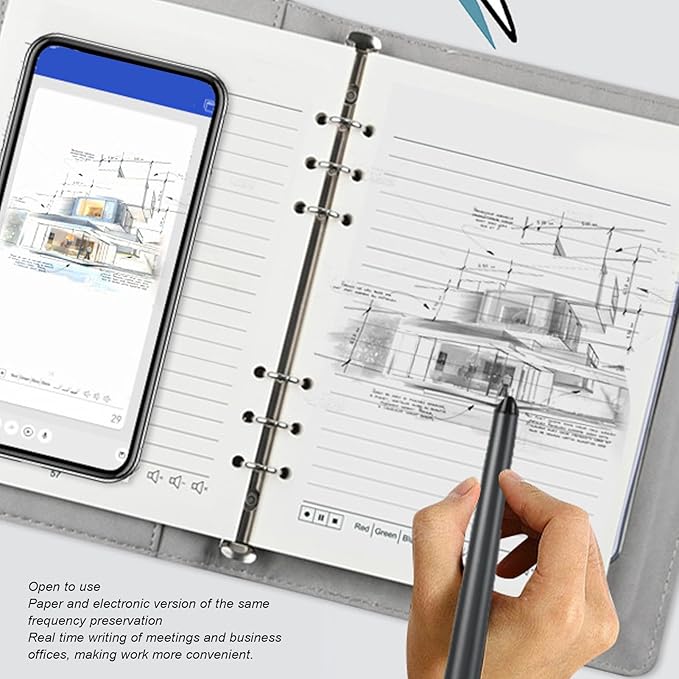 Yunseity Digital Notebook with Smart Pen, Real Time Sync for Digitizing, Bluetooth Wireless Paper Smart Writing Set, Convert to Text, Storing and Sharing Paper Note, for iOS for and (Light Blue)