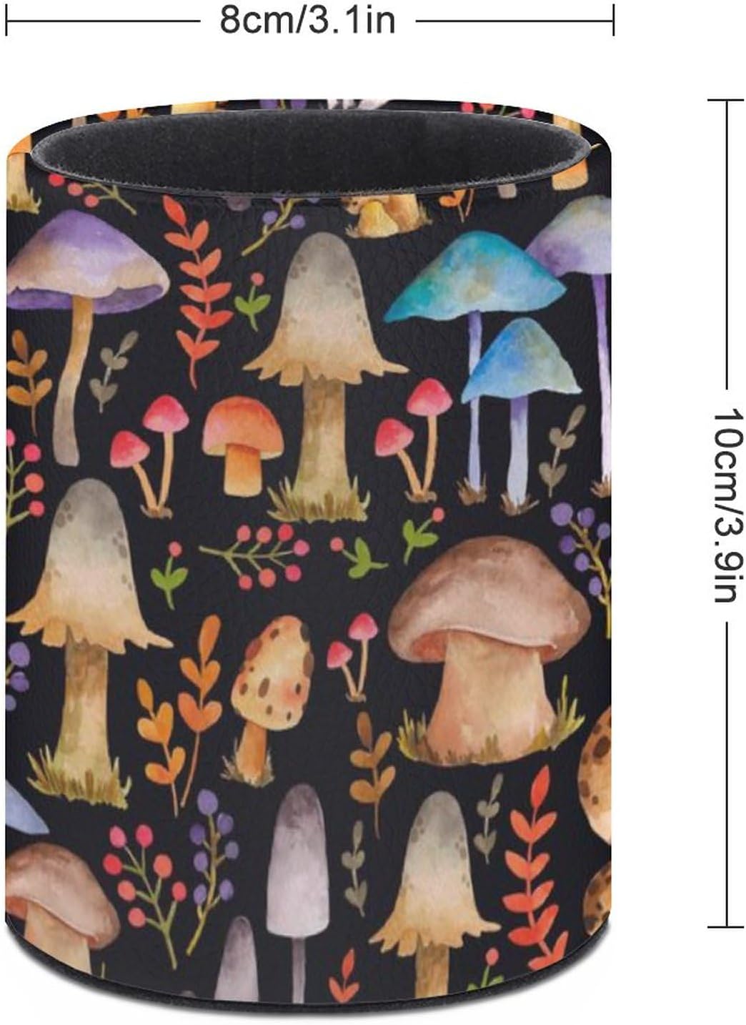 Mushrooms Pen Holder Pencil Organizer Cute Pencil Cup Desk Decor Makeup Brush Holder PU Multifunctional Office Suppliesfor Home Classroom School