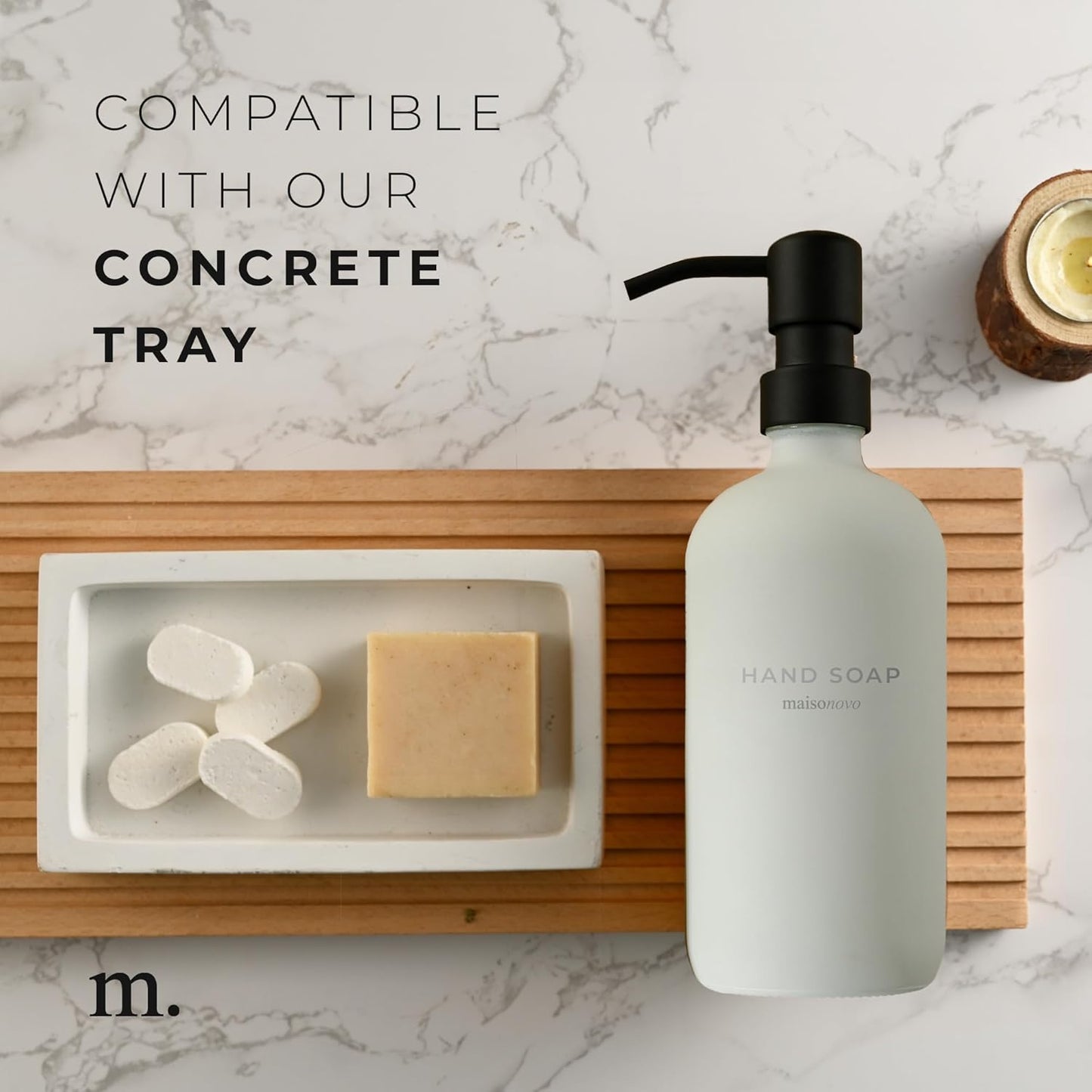 MaisoNovo Soap Dispenser 2-Piece Set | 16.9oz Clear Bottles with Black Stainless Steel Pumps