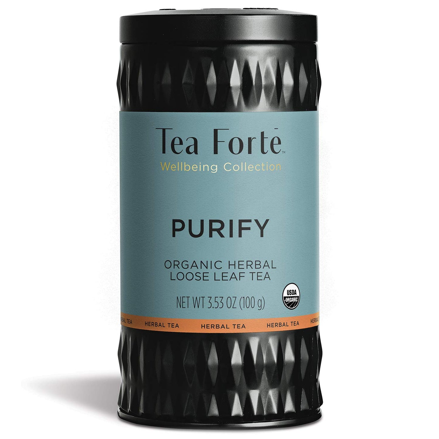 Tea Forte Purify Premium Organic Loose Leaf Caffeinated Herbal Tea Blend Canister, Makes 35-50 Cups