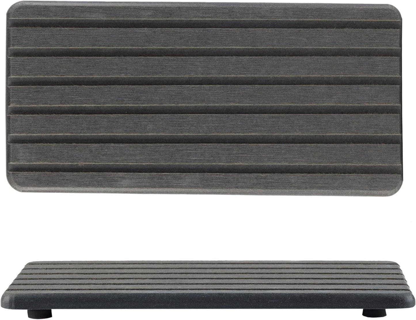 2 PCS Water Absorbent Diatomite Coasters Rectangle, Grooved Design, Water Absorbing Stone Used for Hand Soaps & Plants & toiletries in The Modern Home