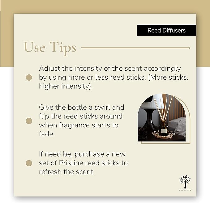 PRISTINE Lemongrass Reed Diffusers for Home & Bathroom | Fresh Lemongrass & Citronella Room Fragrance, Oil & Room Diffusers with Reeds Stick | Refreshing Home Fragrance Scent