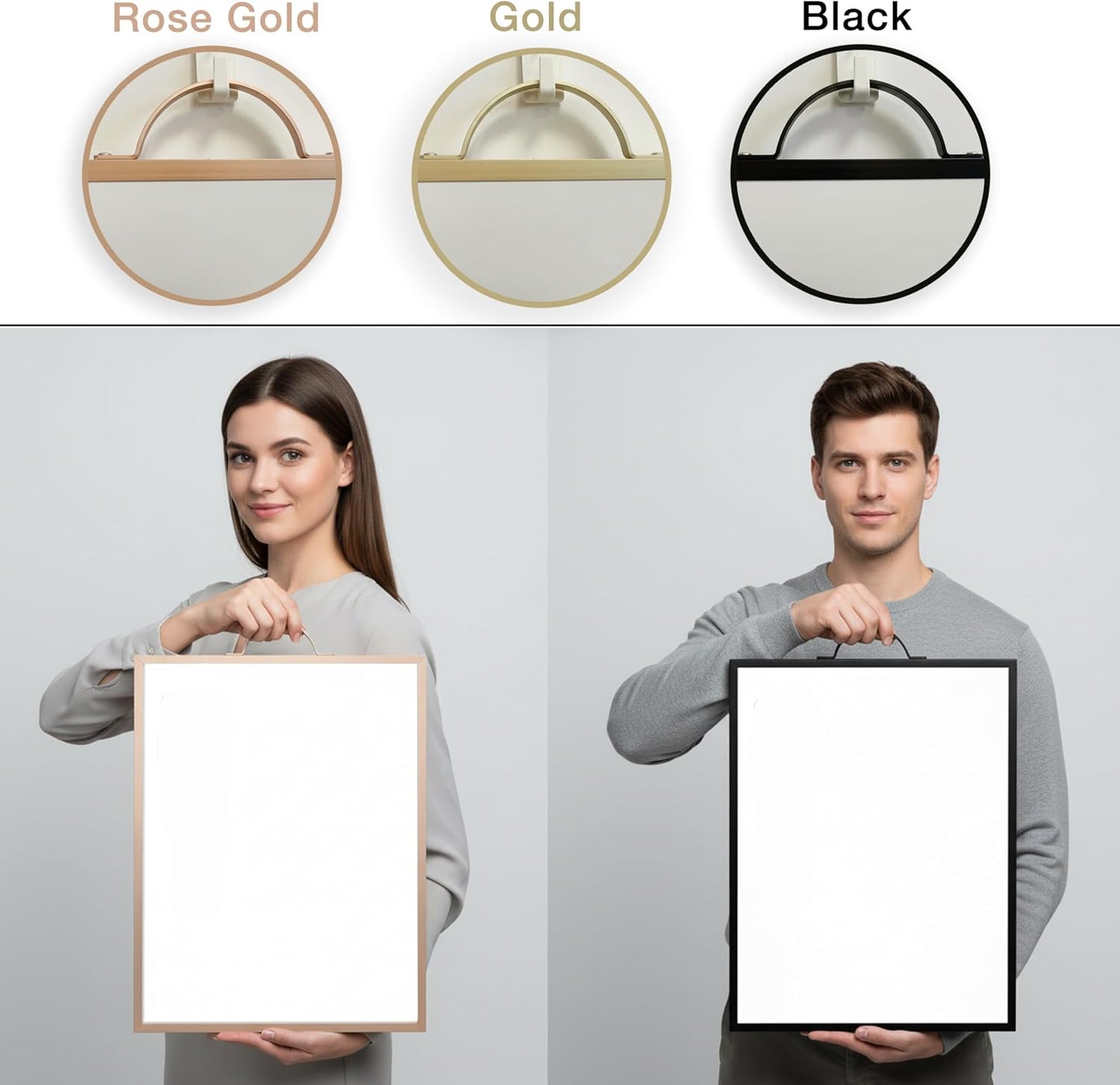 Small Whiteboard 12 x 16 Inch Magnetic Dry Erase Board with Handle | Black Aluminum Frame | Double-Sided Planner Board with Weekly & Monthly Sheets | 3 Markers, Eraser & 2 Magnets