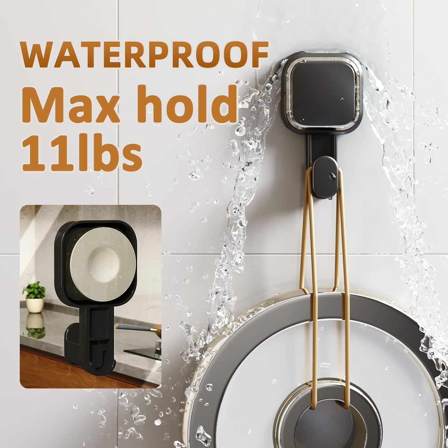 LEVERLOC 4 Pack Suction Cup Hooks for Inside Shower, Powerful Vacuum Suction Shower Holder for Towel, Loofah, Clothes, Damage Free Hanging Bathroom Wall Hooks, Easy to Install and Remove, Black