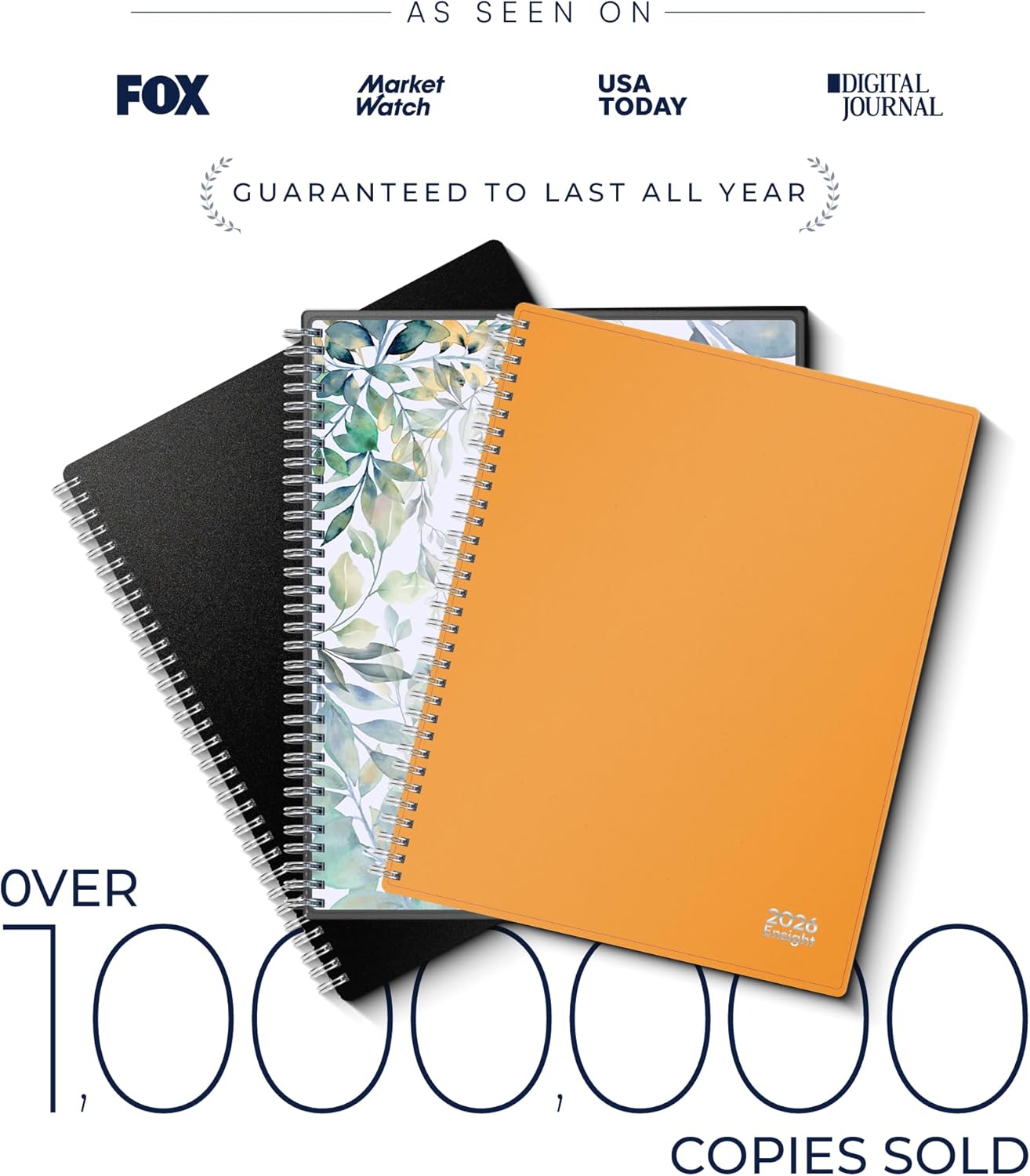 Ensight 2026 Appointment Book and Planner 6.5" x 8.5" Large Hourly Weekly Daily Schedule Book with Tabs, 30 Minute Time Slots, Yellow Calendar Organizer Jan 2026–Dec 2026 Appointment Planner - Yellow