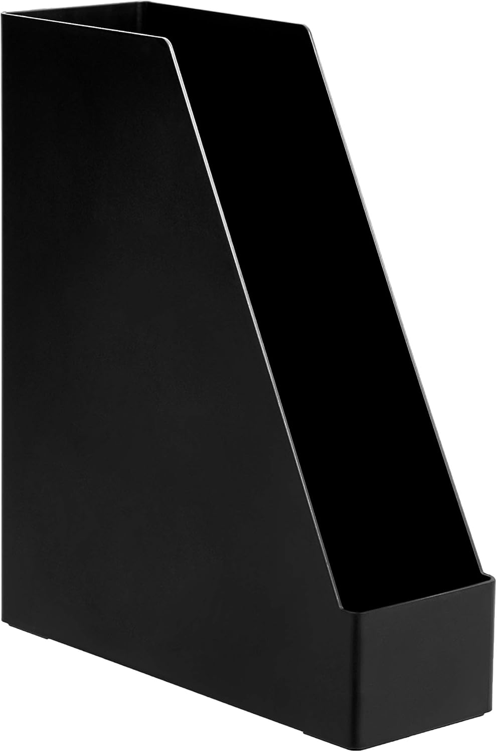 Amazon Basics Plastic Desk Organizer - Vertical Magazine and File Holder, Black, 2-Pack