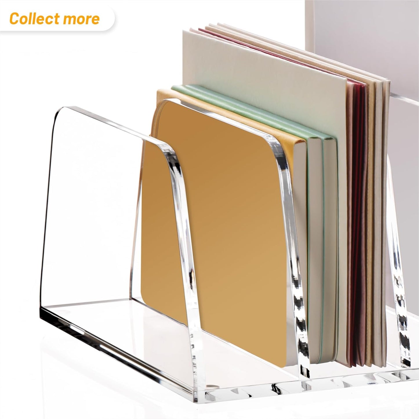 YUXUN Acrylic Mail Sorter for Desk, 4 Compartment Letter & Document Holder with Non-Slip Base, Small File Holders for Bills, Envelopes, Letters,Mails, Papers, Clear Office Supplies for School Home