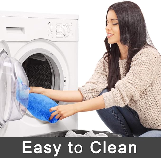 Yimobra Memory Foam Toilet Bath Mat U-Shaped, Soft and Comfortable, Super Water Absorption, Non-Slip, Thick, Machine Wash and Easier to Dry for Bathroom Commode Contour Rug, 24 X 20 Inches, Blue