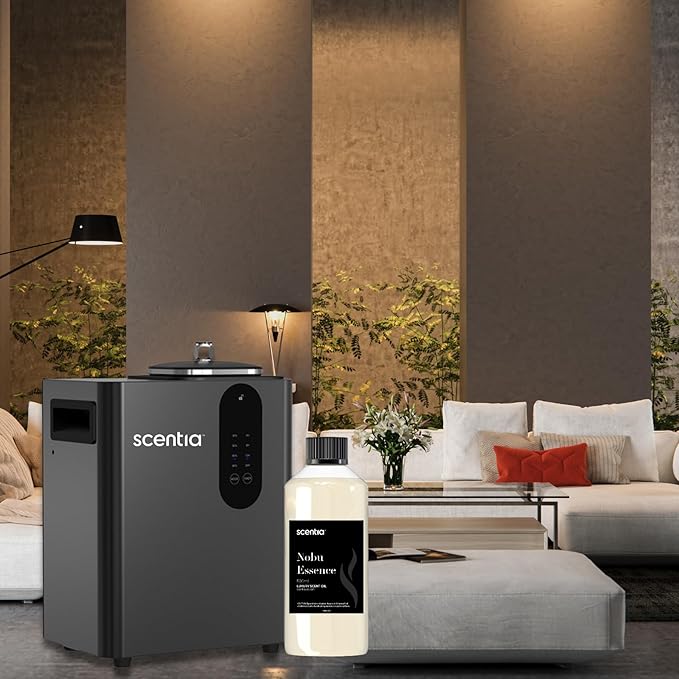 Scentia Hotel Diffuser Oil Inspired by The Nobu Hotel Scent - 500 mL 16.9 fl oz - Essential Oil Blend Jasmine, Lilly, Sandalwood & Fresh Citrus for HVAC Ultrasonic Diffusers - Nobu Essence